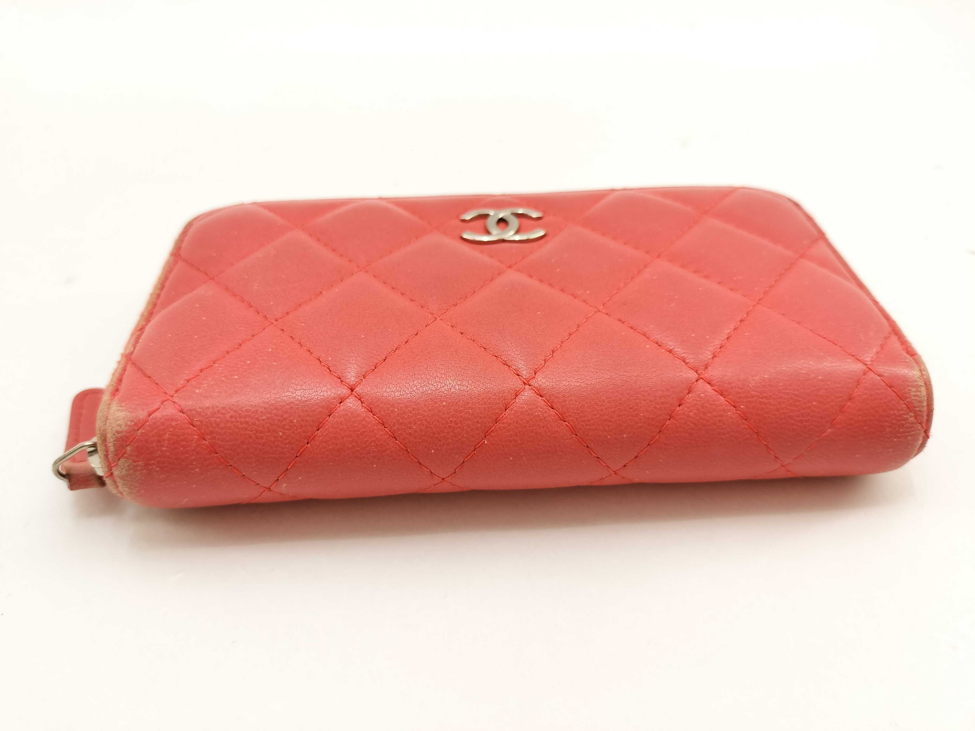 Lambskin Coco Mark Zipper Coin Purse Lambskin Wallet — view 5