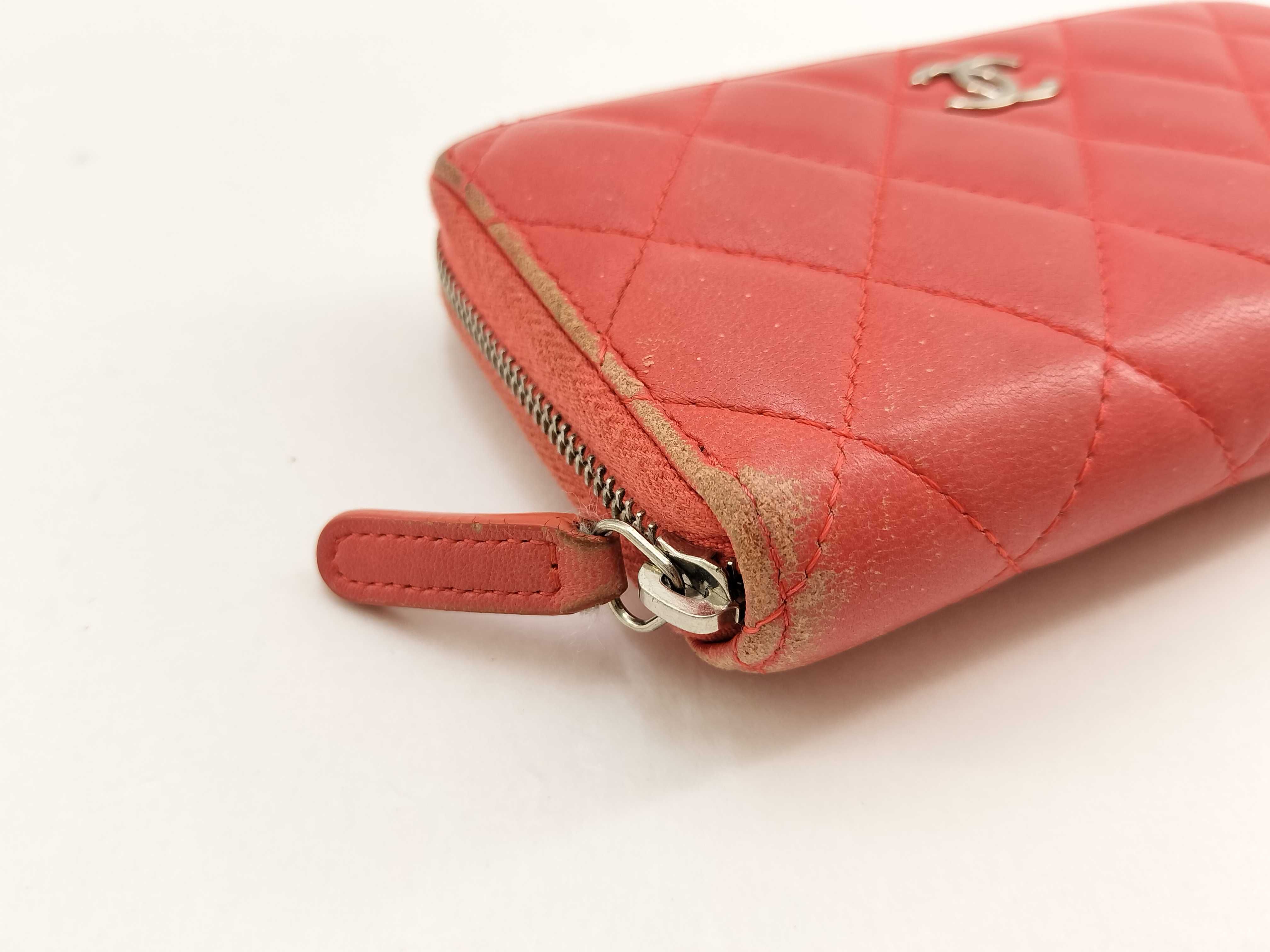 Lambskin Coco Mark Zipper Coin Purse Lambskin Wallet — view 6