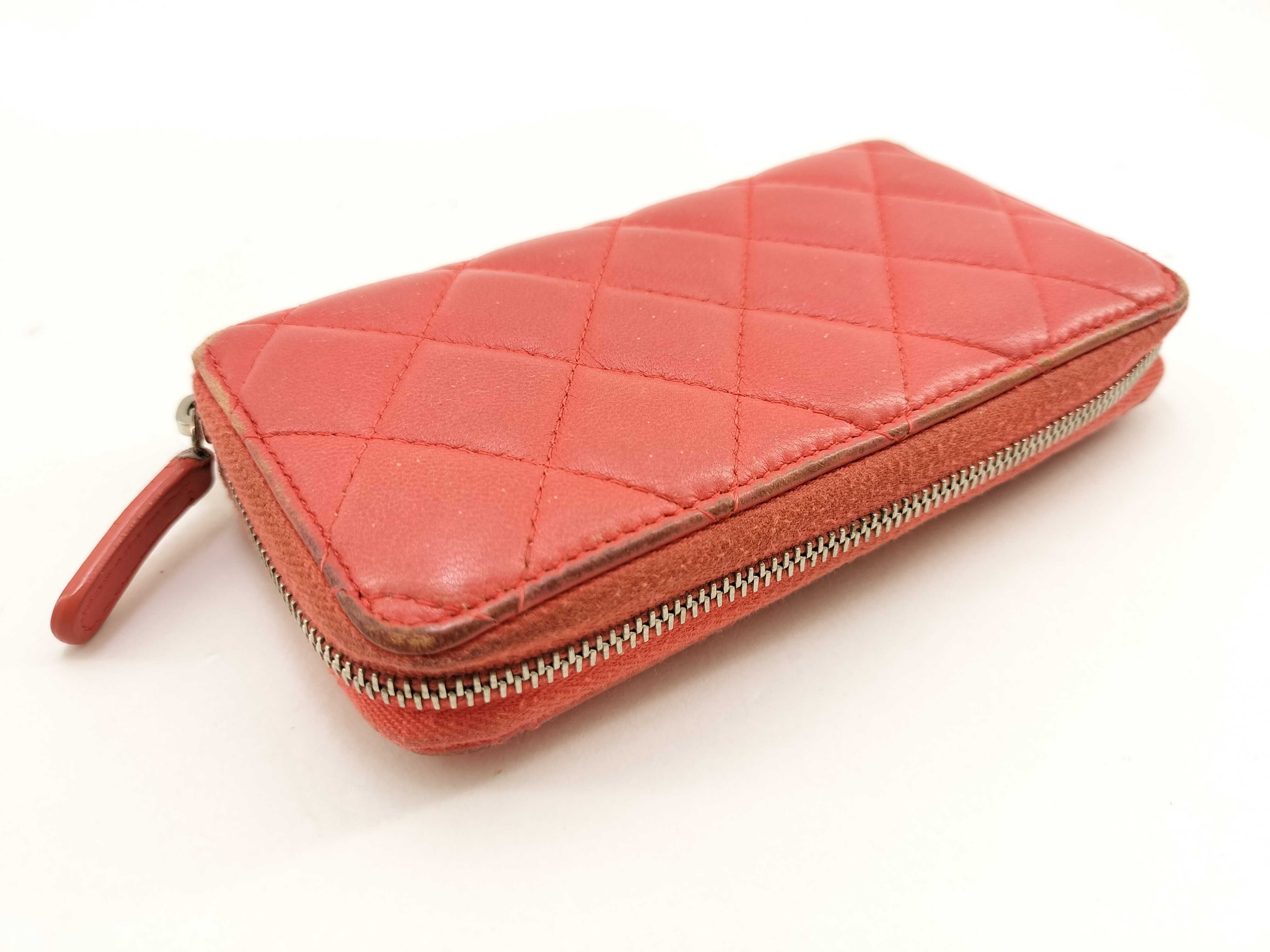 Lambskin Coco Mark Zipper Coin Purse Lambskin Wallet — view 7