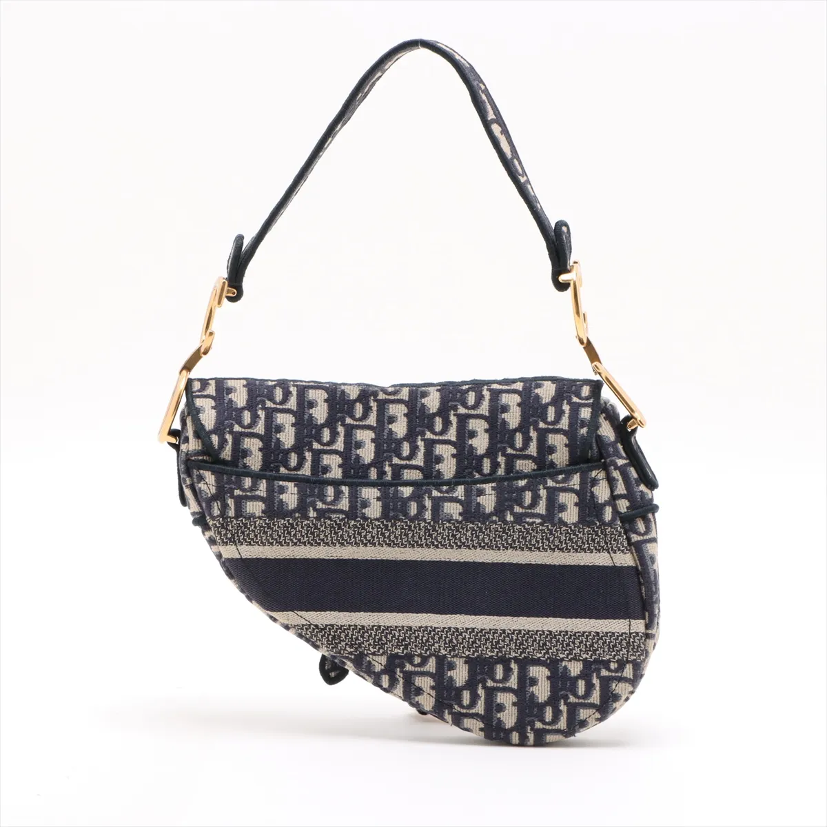 Oblique Saddle Bag Canvas Shoulder Bag Navy — view 2