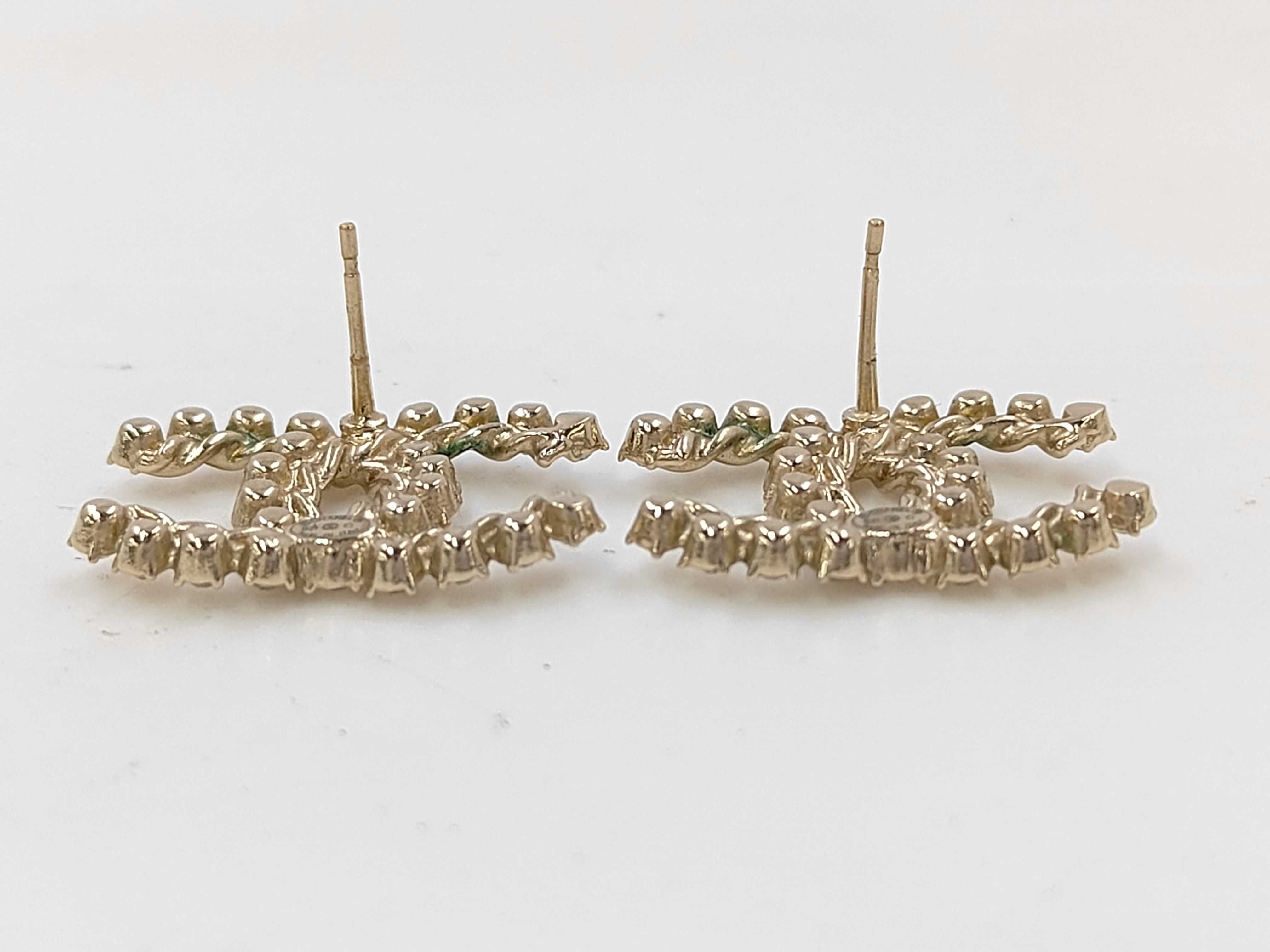Rhinestone Coco Mark Earrings — view 3