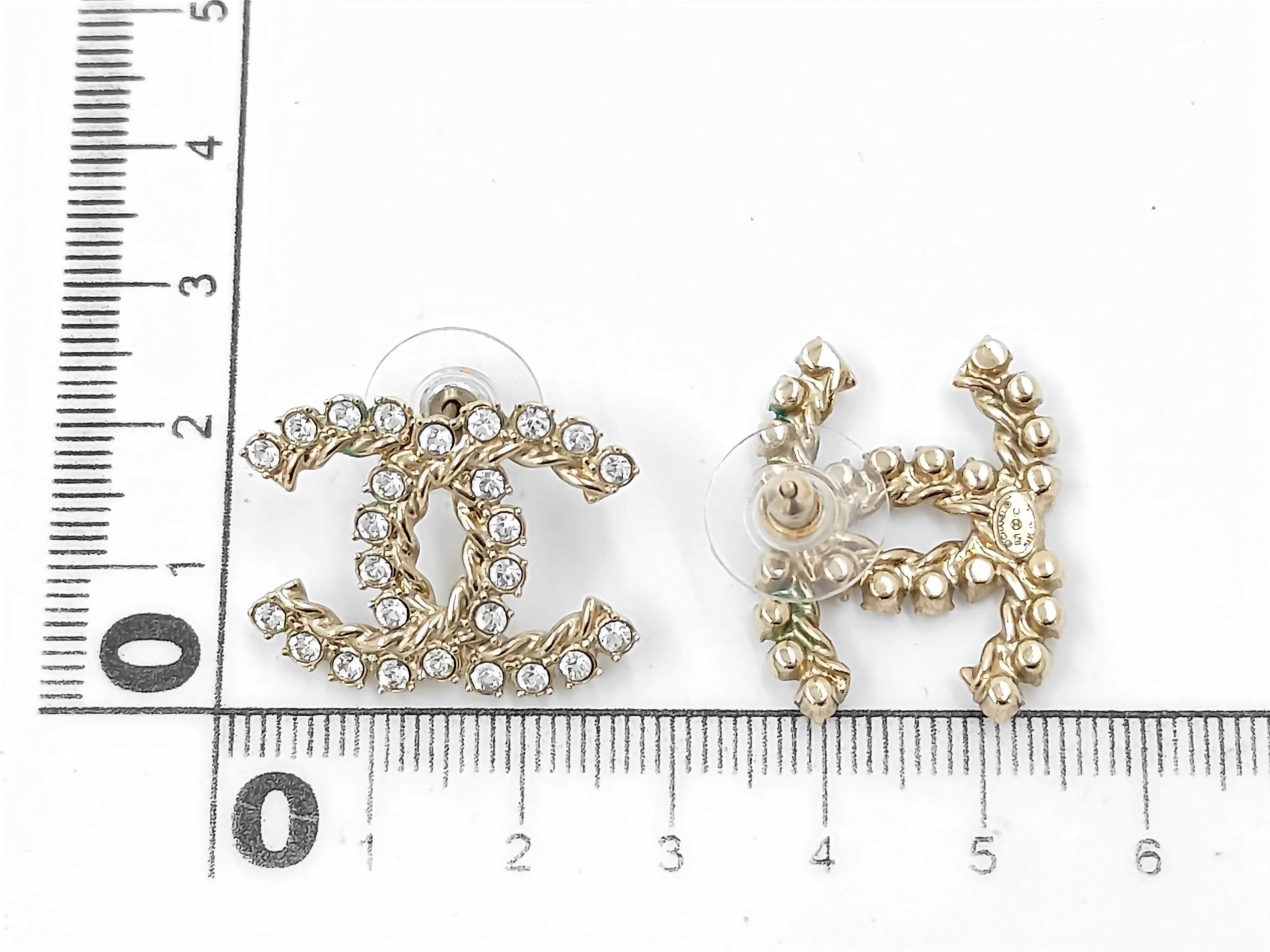 Rhinestone Coco Mark Earrings — view 6
