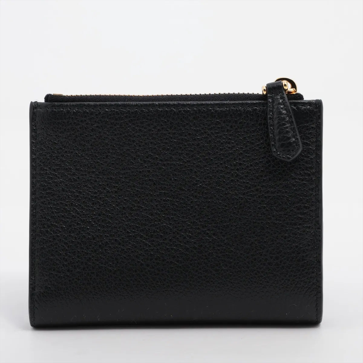 Vitello Daino 1ML050 Leather Compact Wallet, Black — view 2