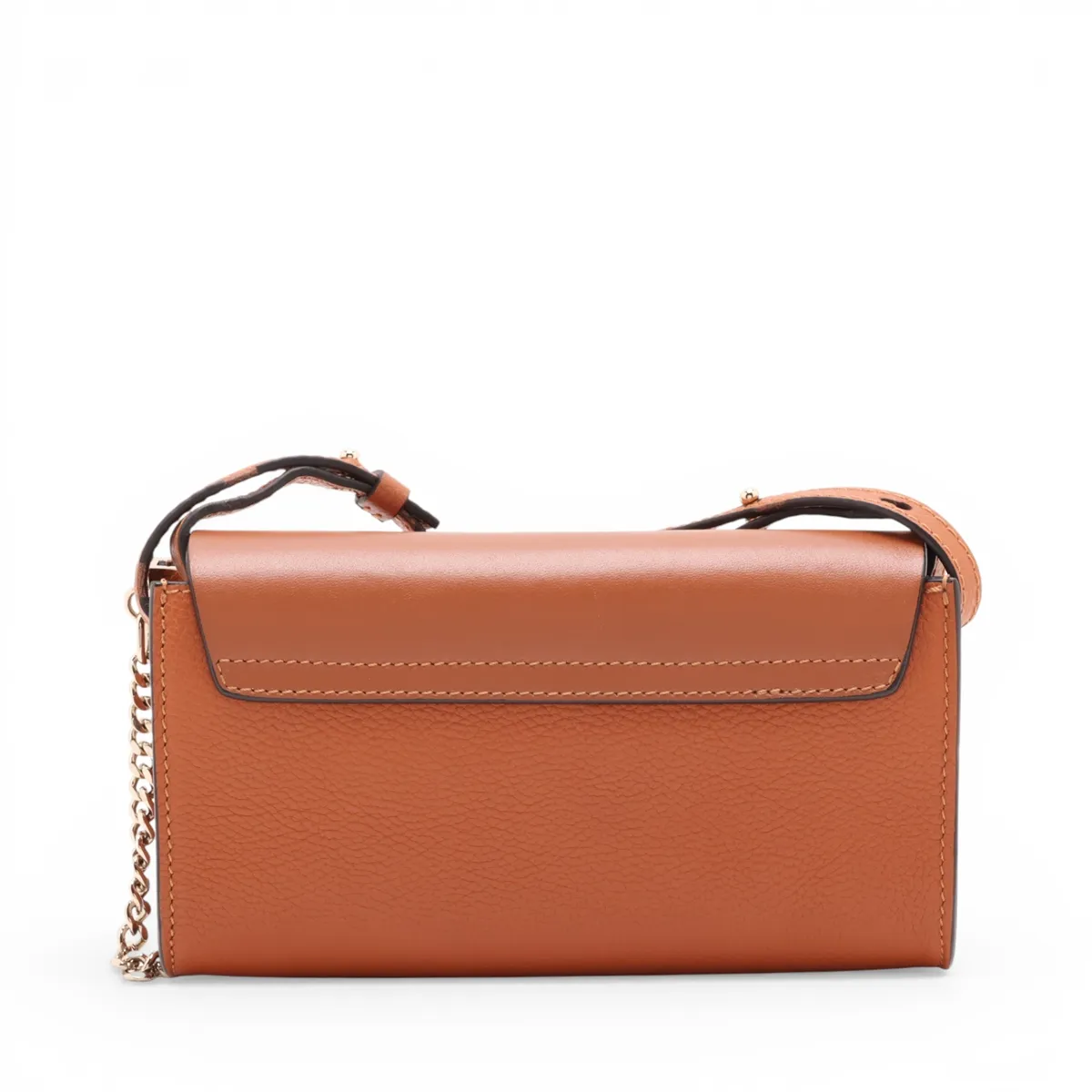 Faye Leather Shoulder Bag, Orange — view 2