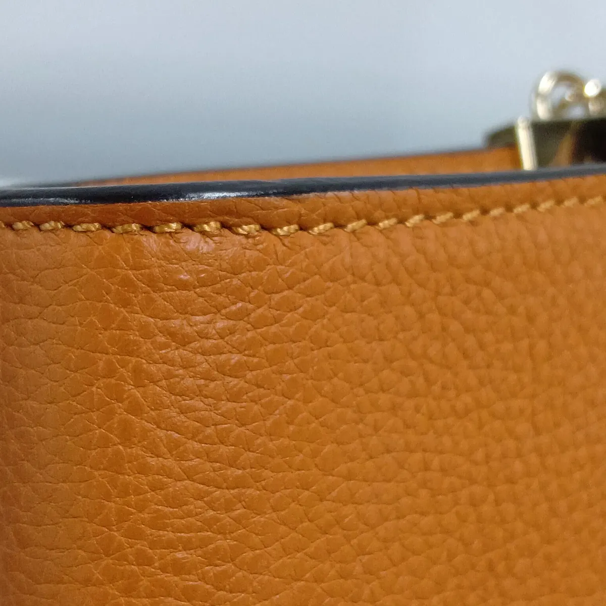 Faye Leather Shoulder Bag, Orange — view 11