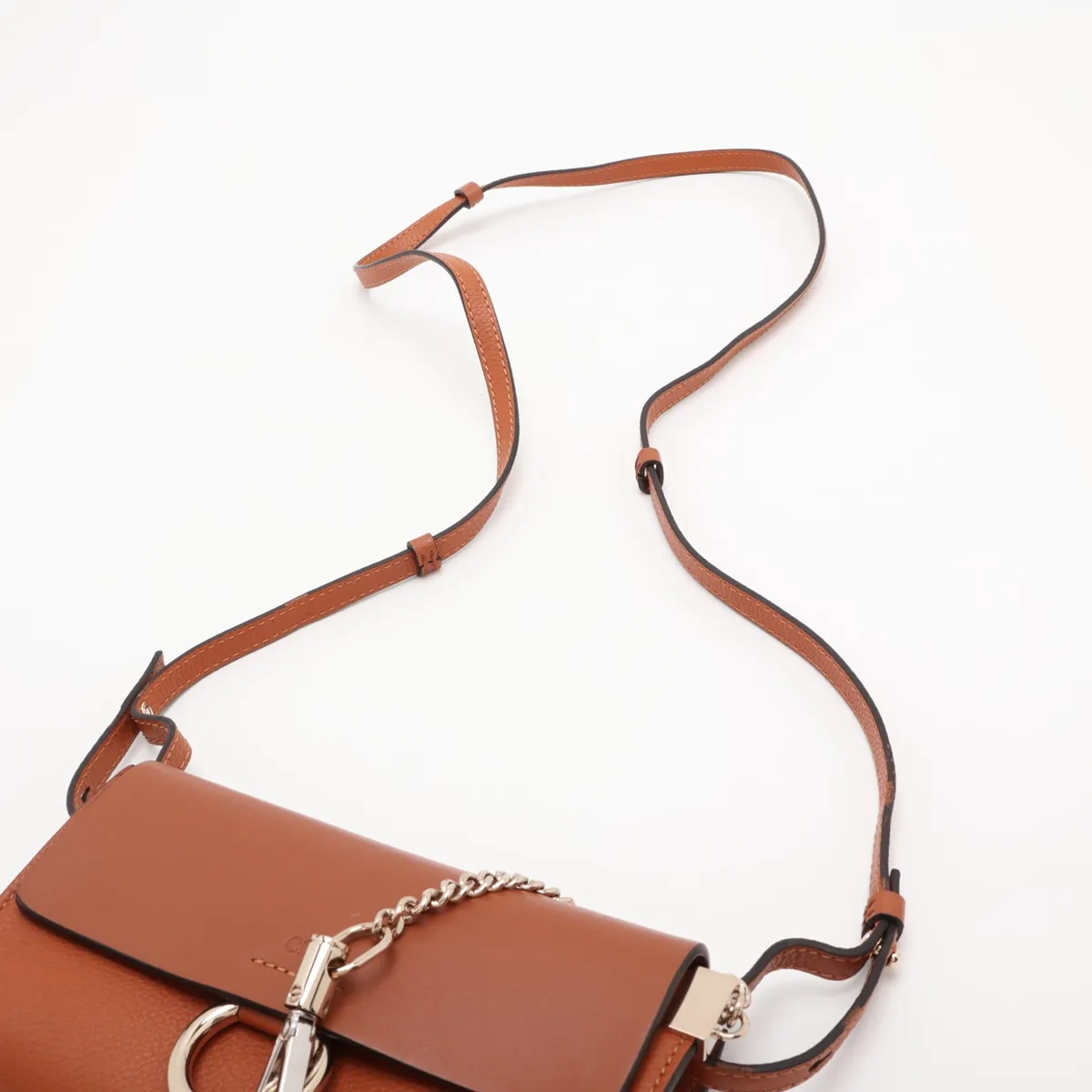 Faye Leather Shoulder Bag, Orange — view 5