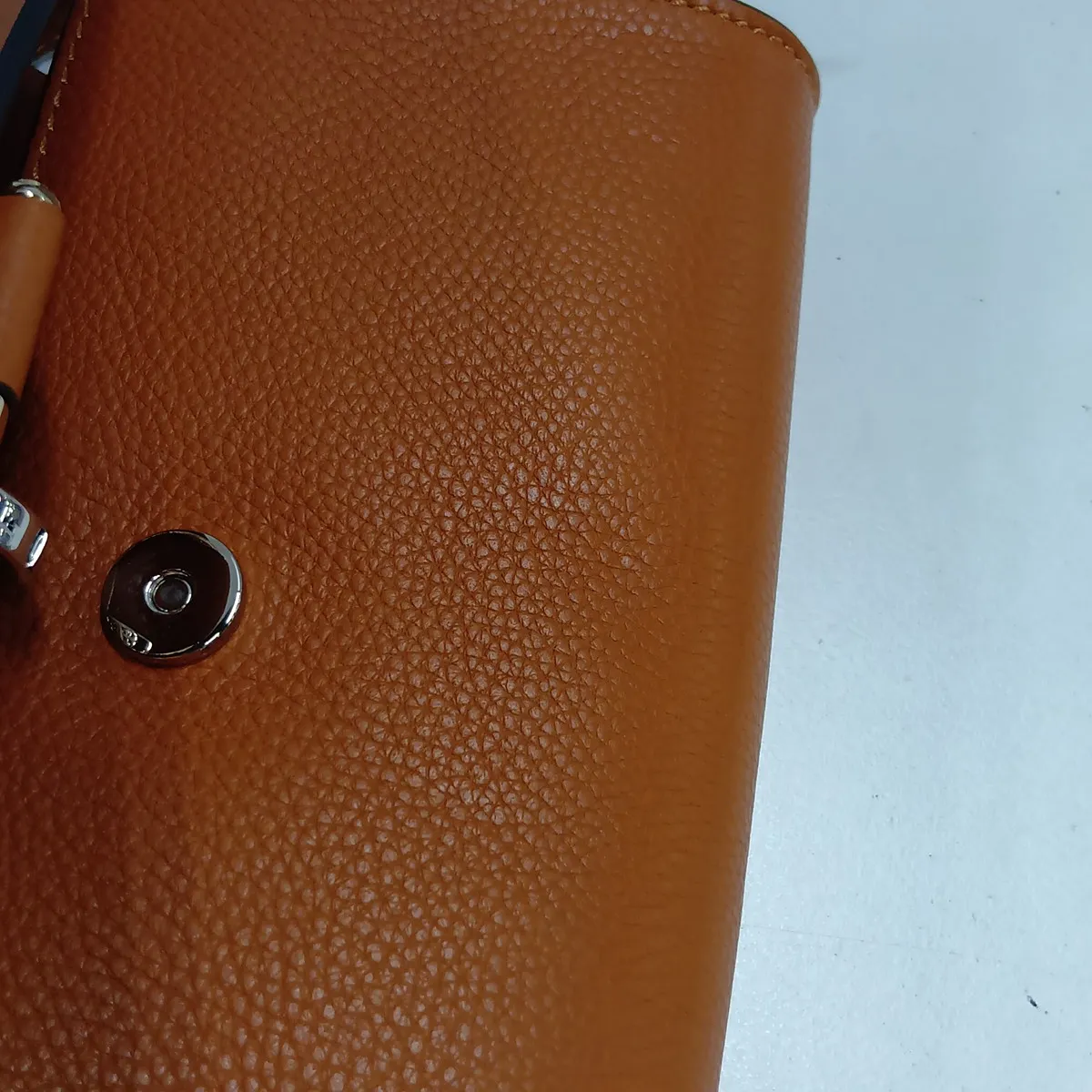 Faye Leather Shoulder Bag, Orange — view 9