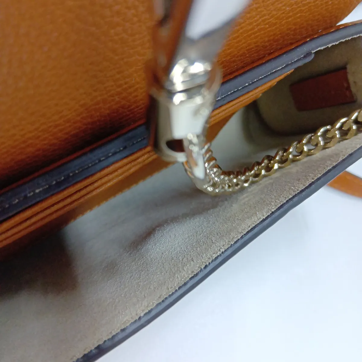 Faye Leather Shoulder Bag, Orange — view 10