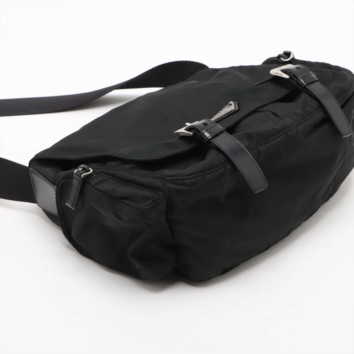 Tessuto Nylon x Leather Shoulder Bag Black BT0503 — view 4