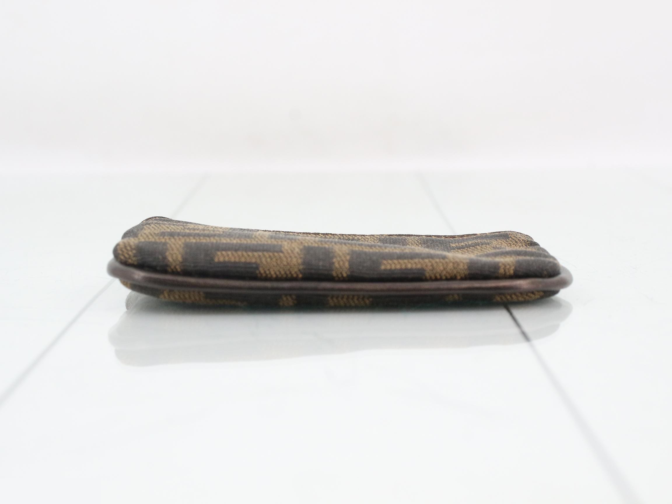 Zucca Coin Case, Brown Canvas — view 3