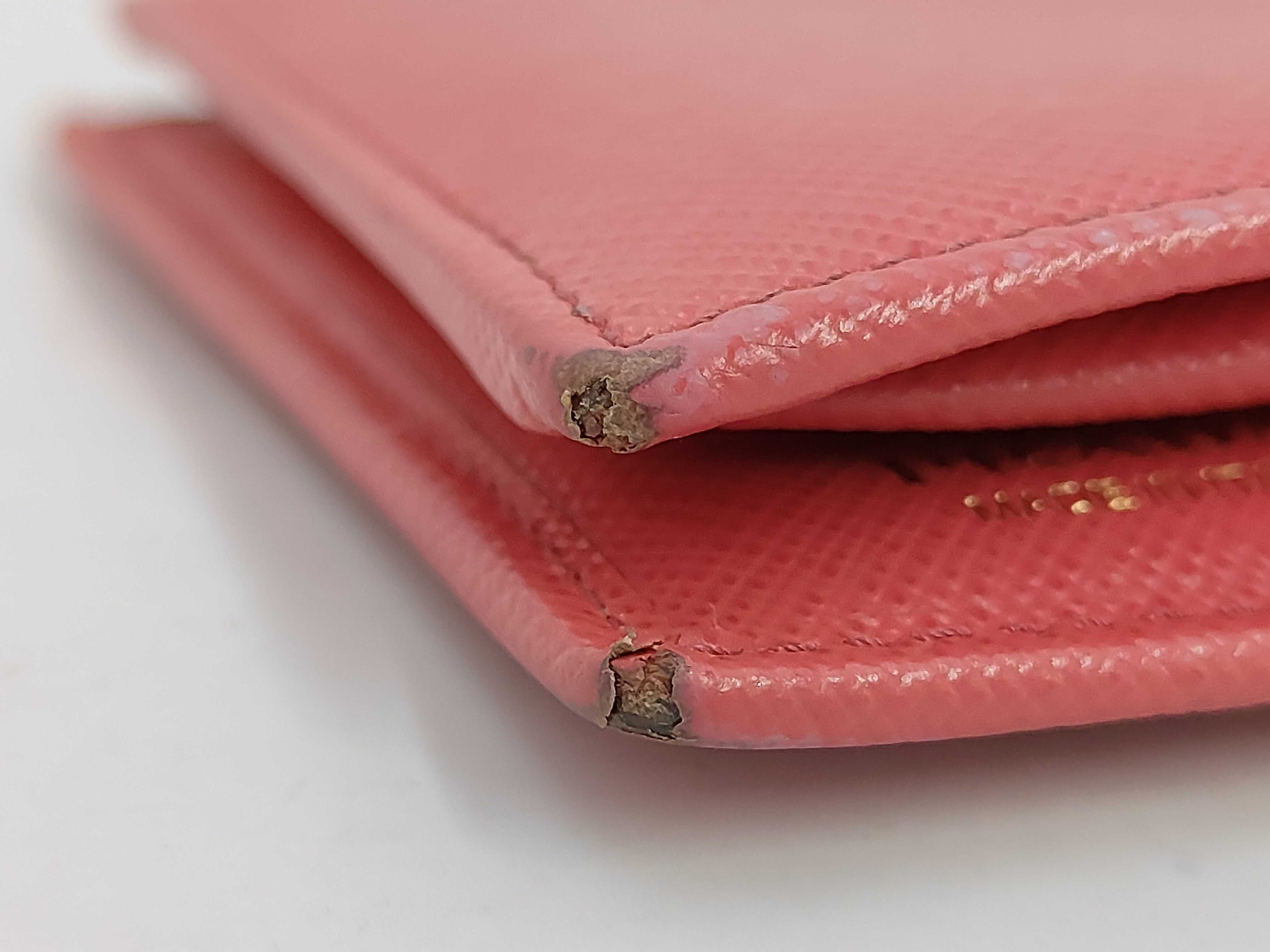 folding wallet, Saffiano leather, logo, pink wallet — view 3