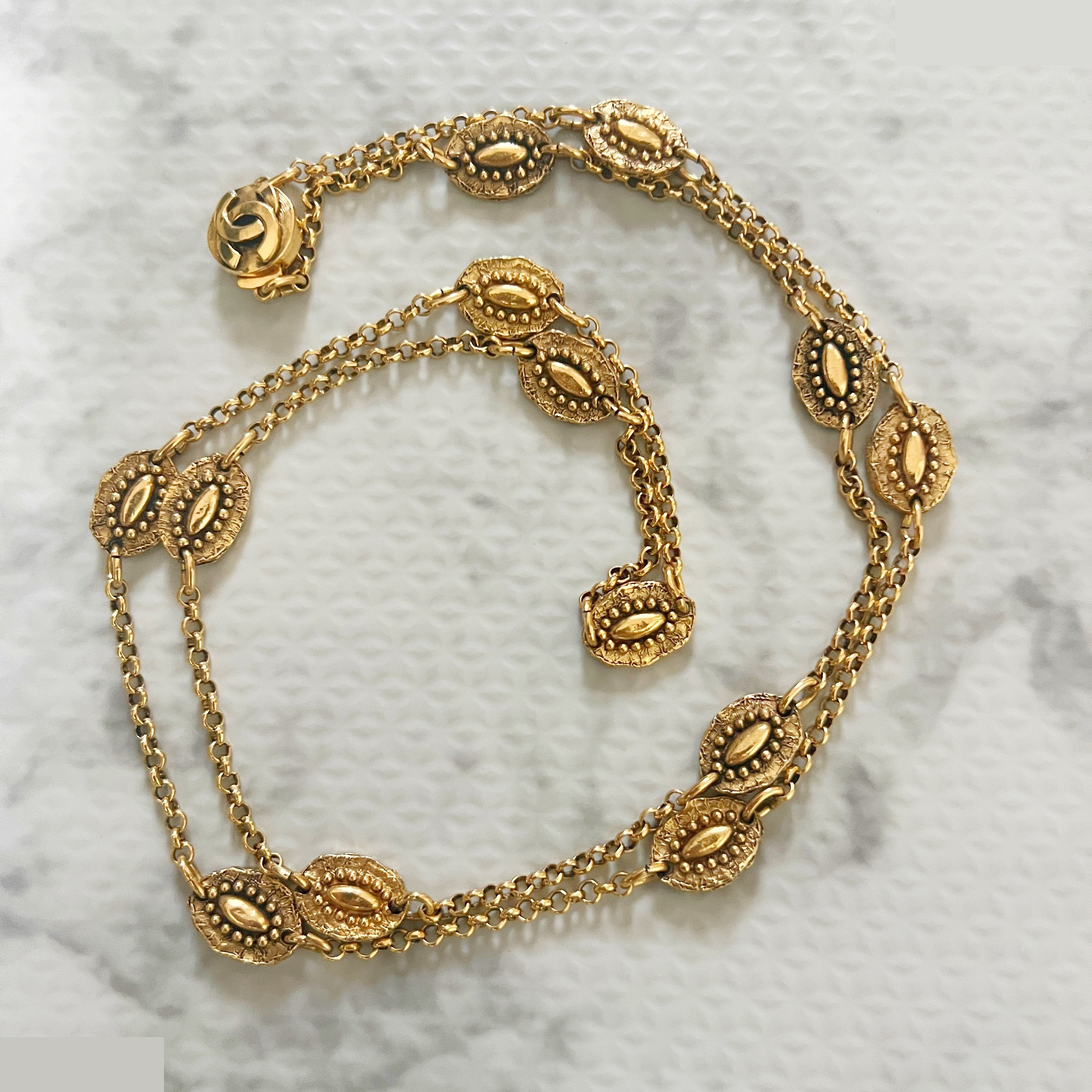 13-strand oval clasp long necklace, chain approximately 86cm long. — view 4