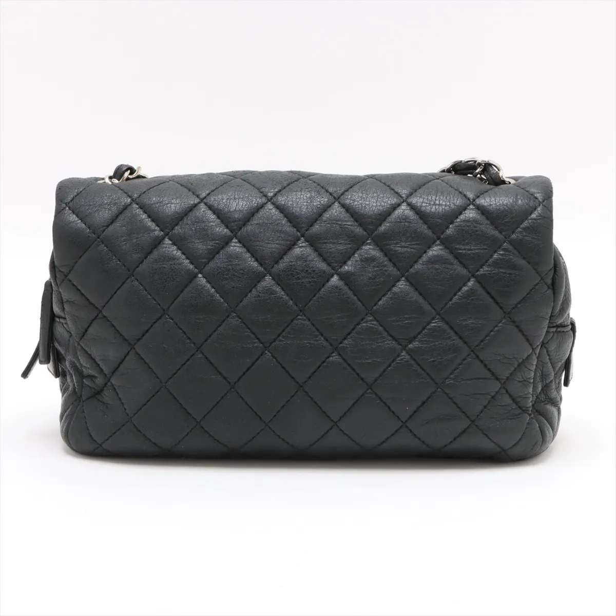 Matelasse Leather Single Flap Double Chain Bag Black 21297332 21s — view 2