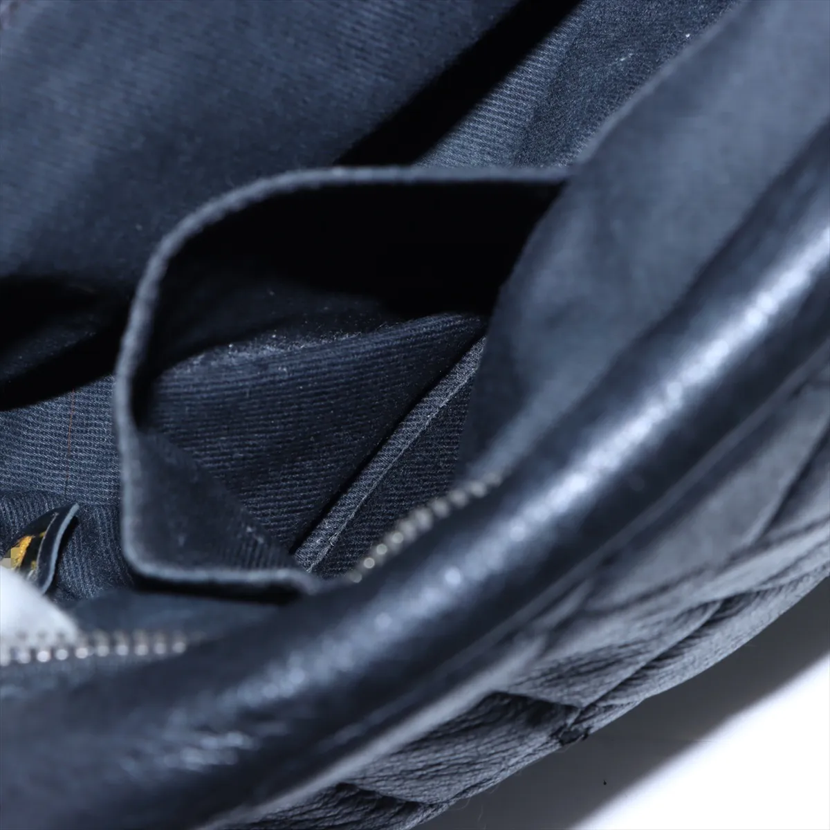 Matelasse Leather Single Flap Double Chain Bag Black 21297332 21s — view 10