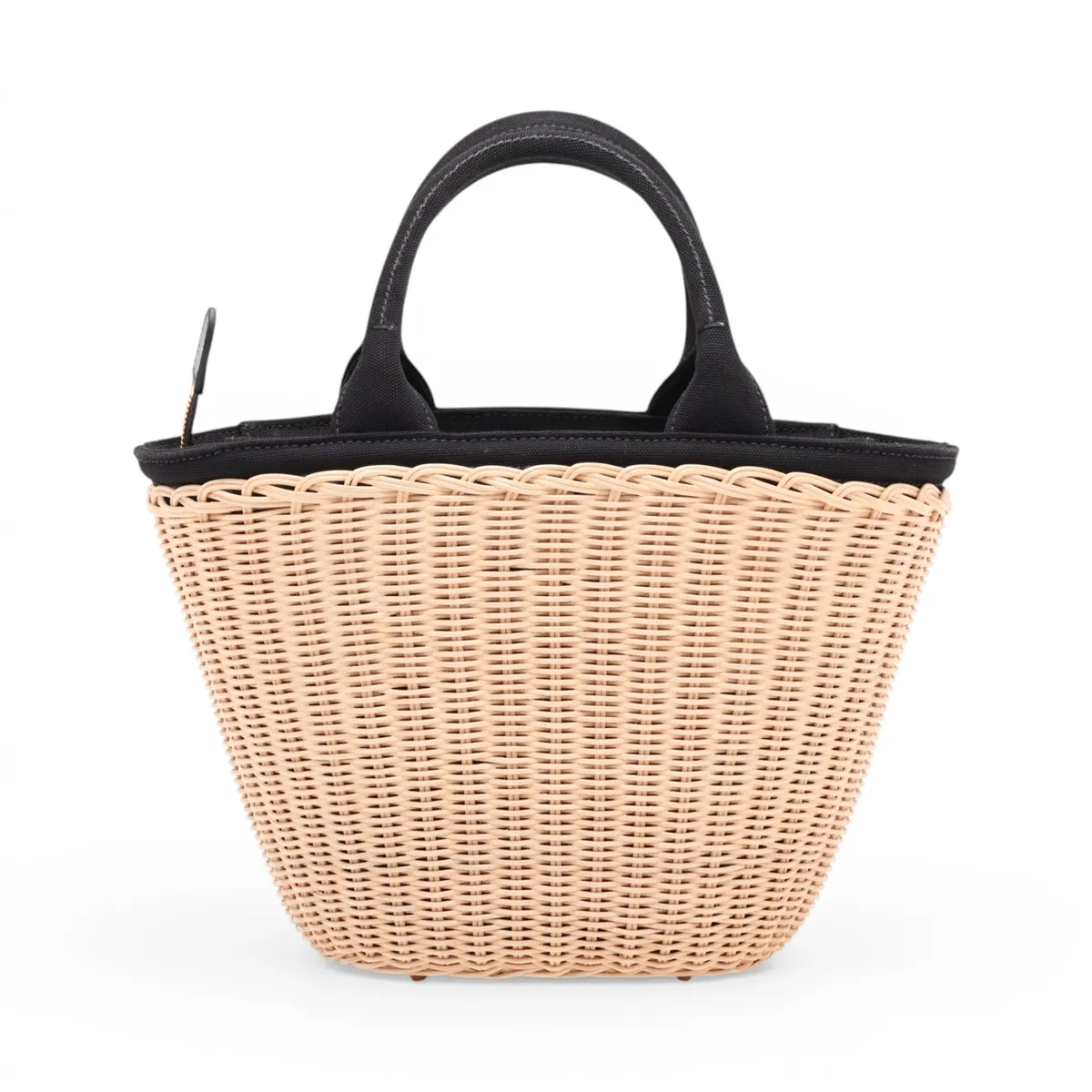 Canapa Rattan x Canvas 2-Way Handbag Beige x Black 1BG172 — view 2