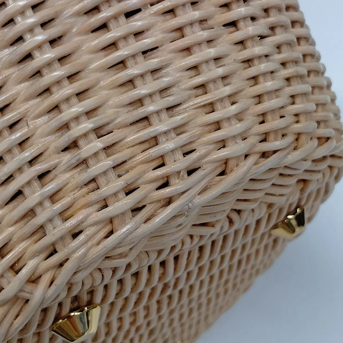 Canapa Rattan x Canvas 2-Way Handbag Beige x Black 1BG172 — view 14