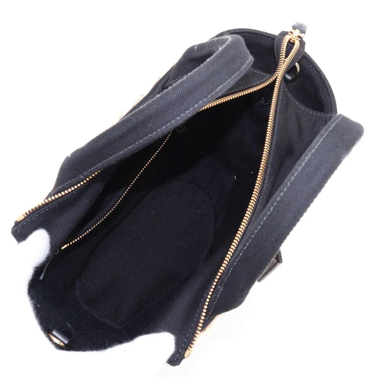 Canapa Rattan x Canvas 2-Way Handbag Beige x Black 1BG172 — view 8