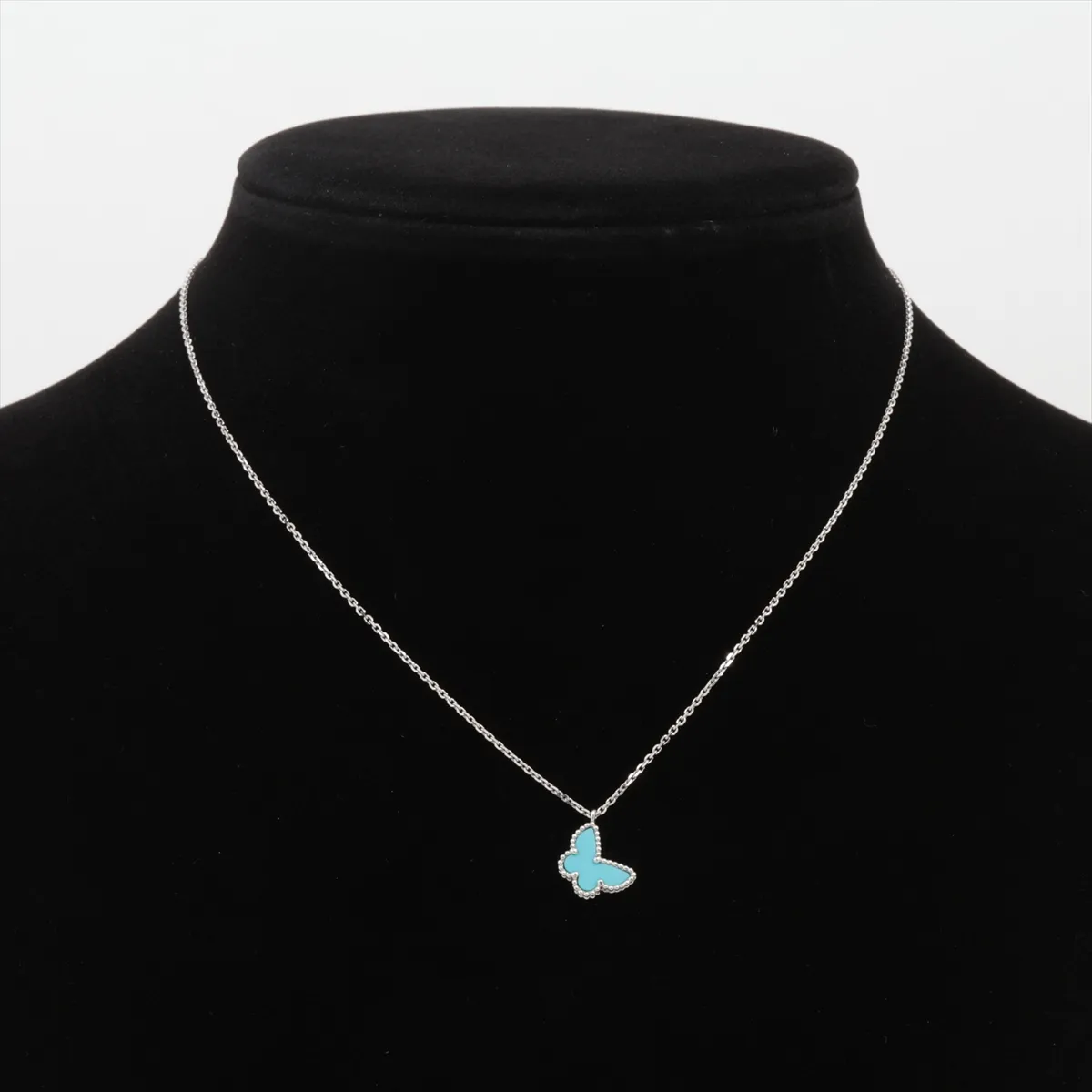 Sweet Alhambra Papillon Turquoise Necklace 750 (WG) 3.2g JE477515 (Stone has — view 5