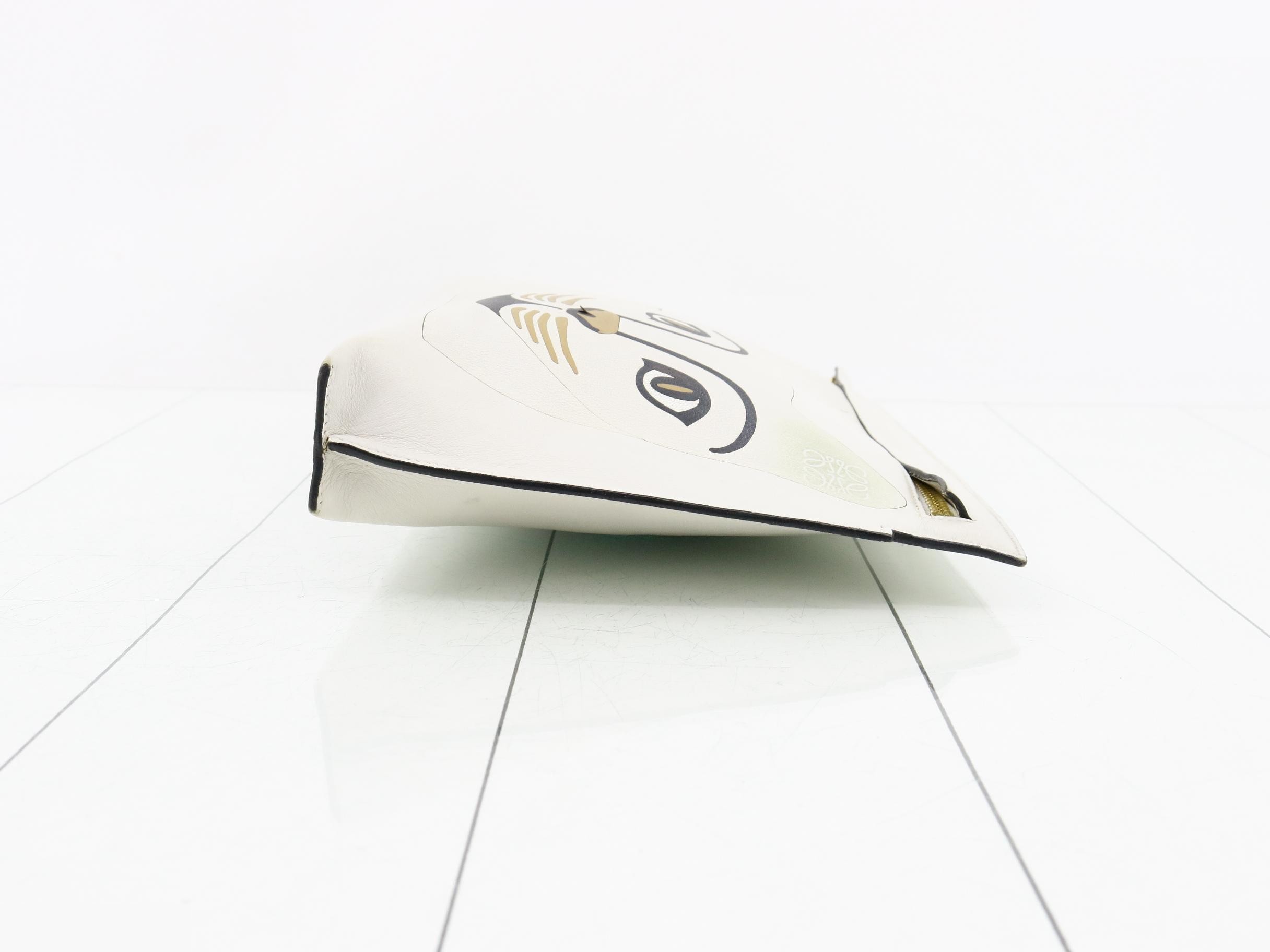 Anagram T Pouch Leather Cat Clutch Bag Second Bag — view 3