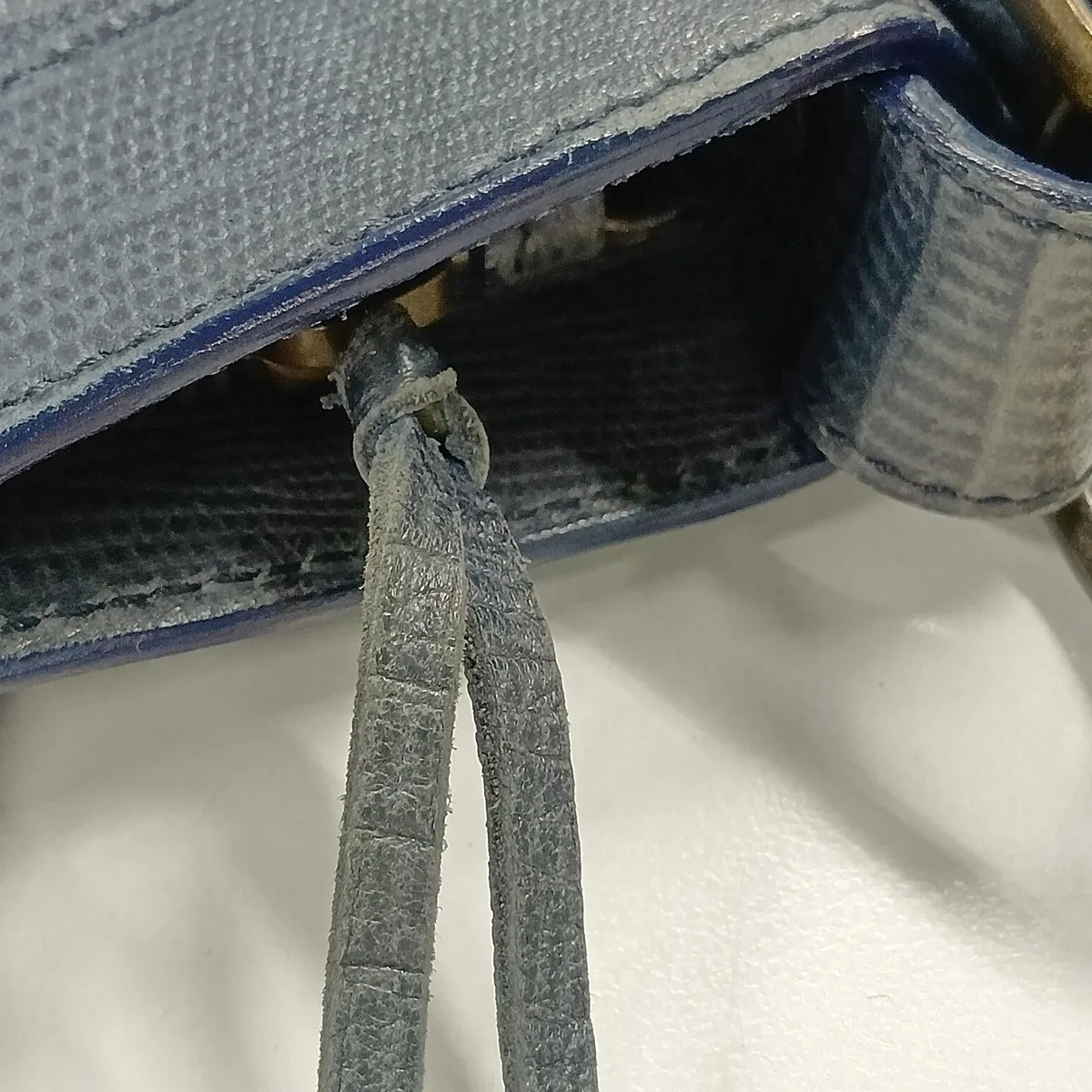 The First Leather 2-Way Handbag, Blue, 103208, with Mirror — view 13