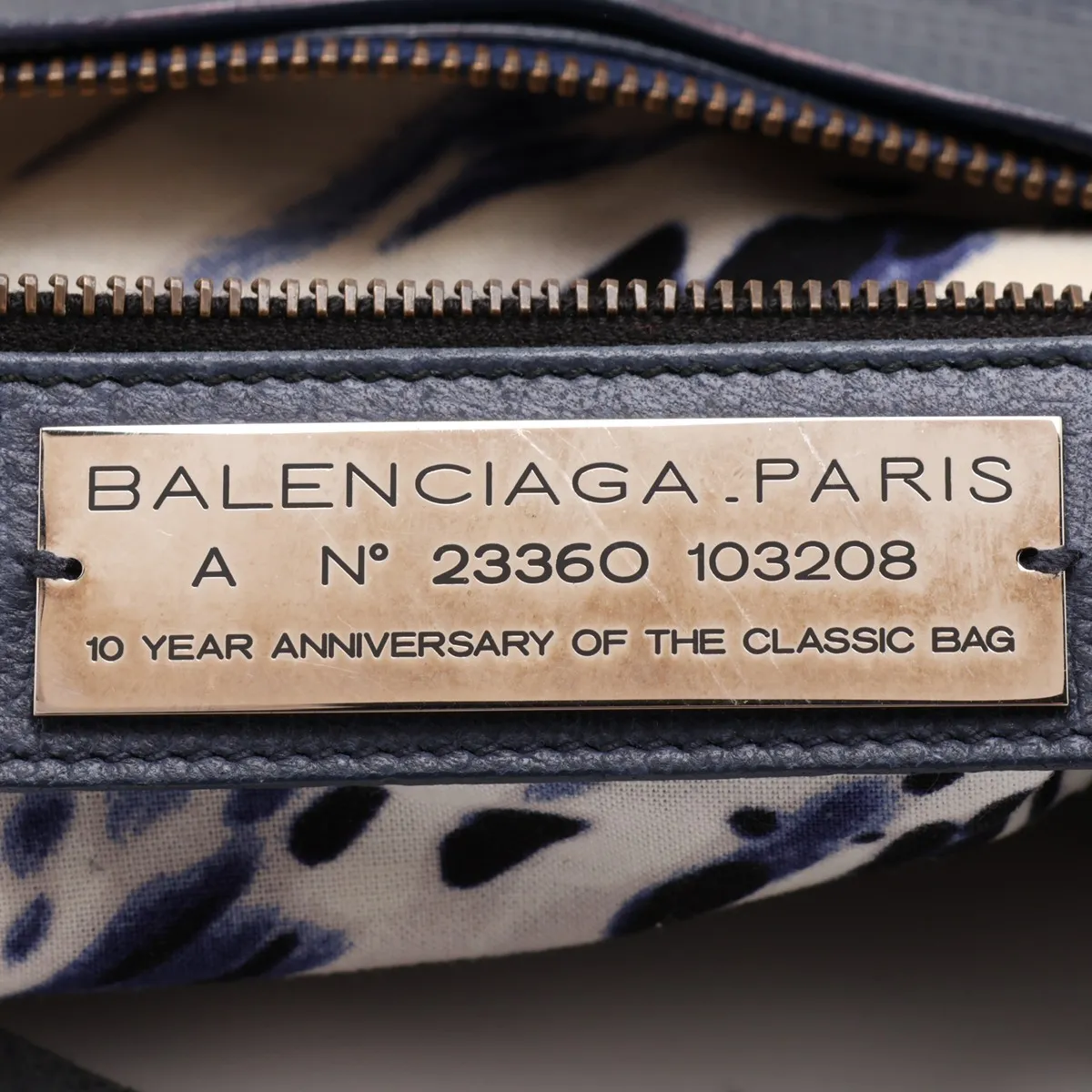 The First Leather 2-Way Handbag, Blue, 103208, with Mirror — view 10