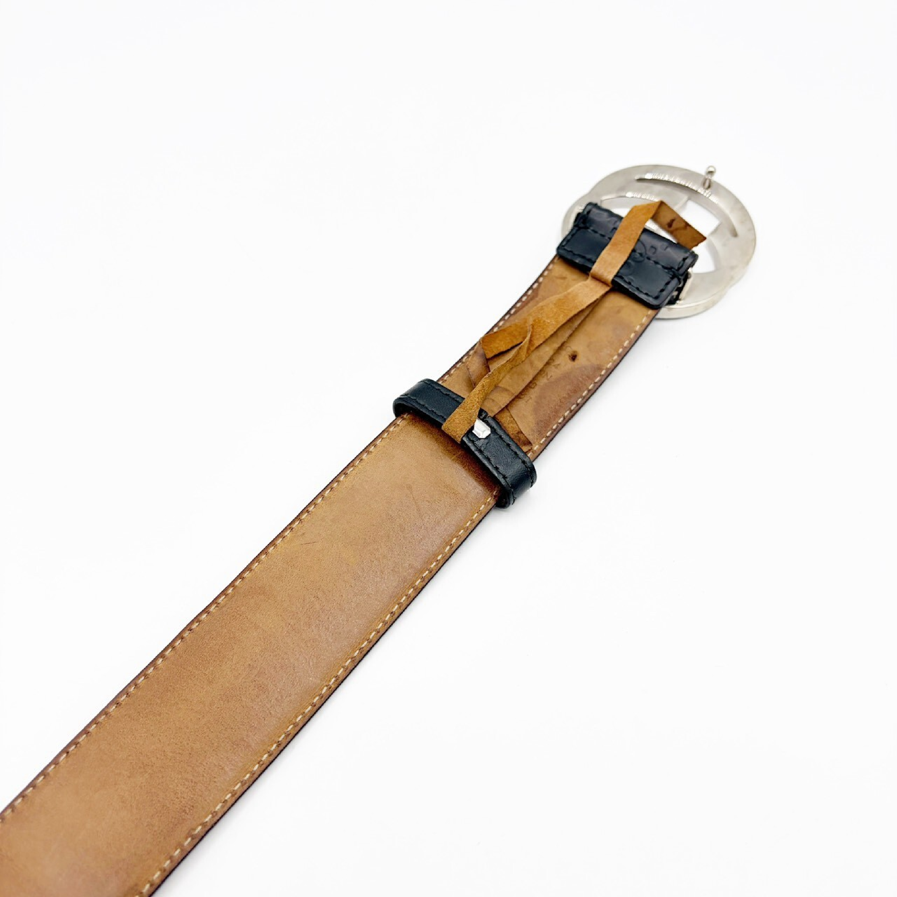 Shima Leather Interlocking G Black Belt — view 4