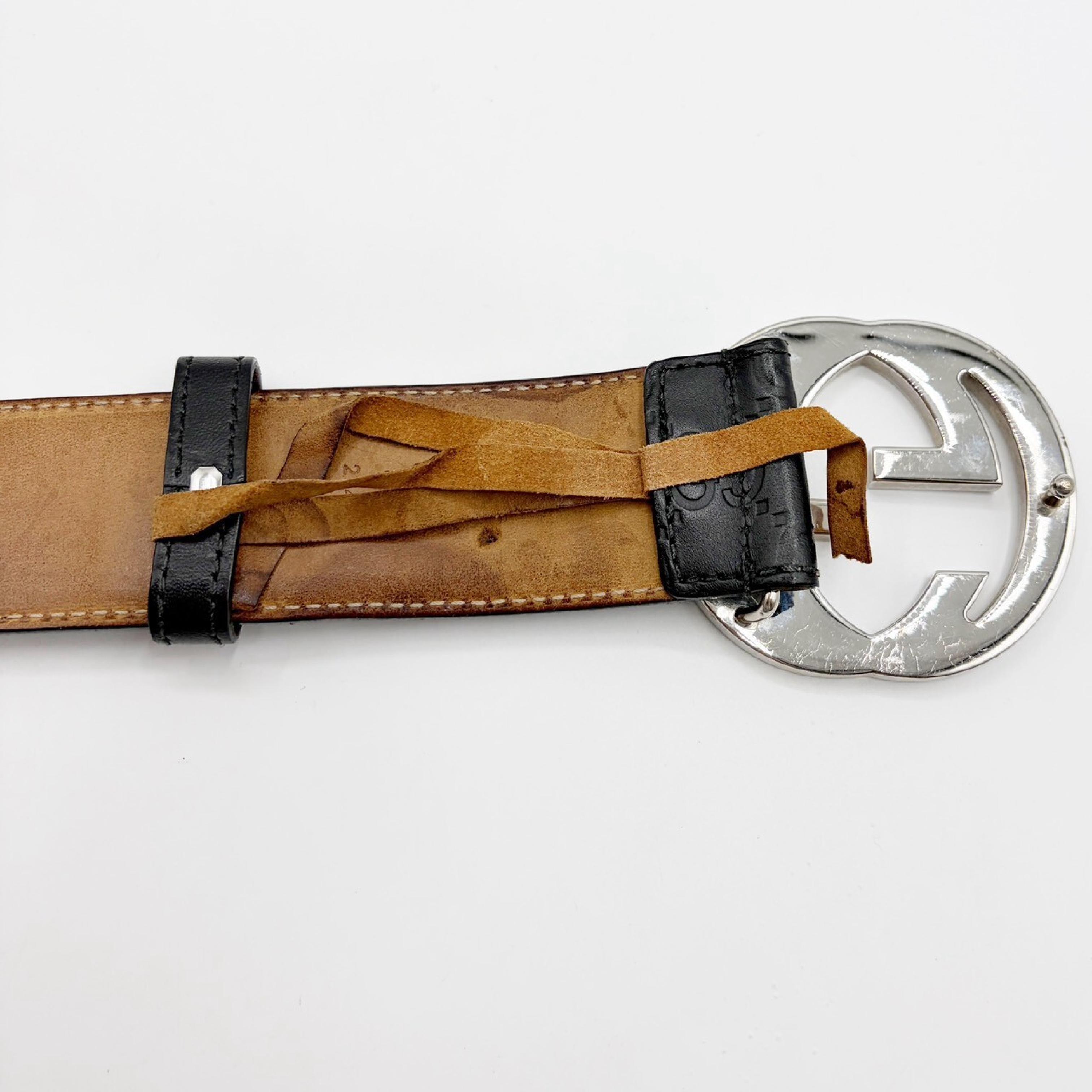 Shima Leather Interlocking G Black Belt — view 8