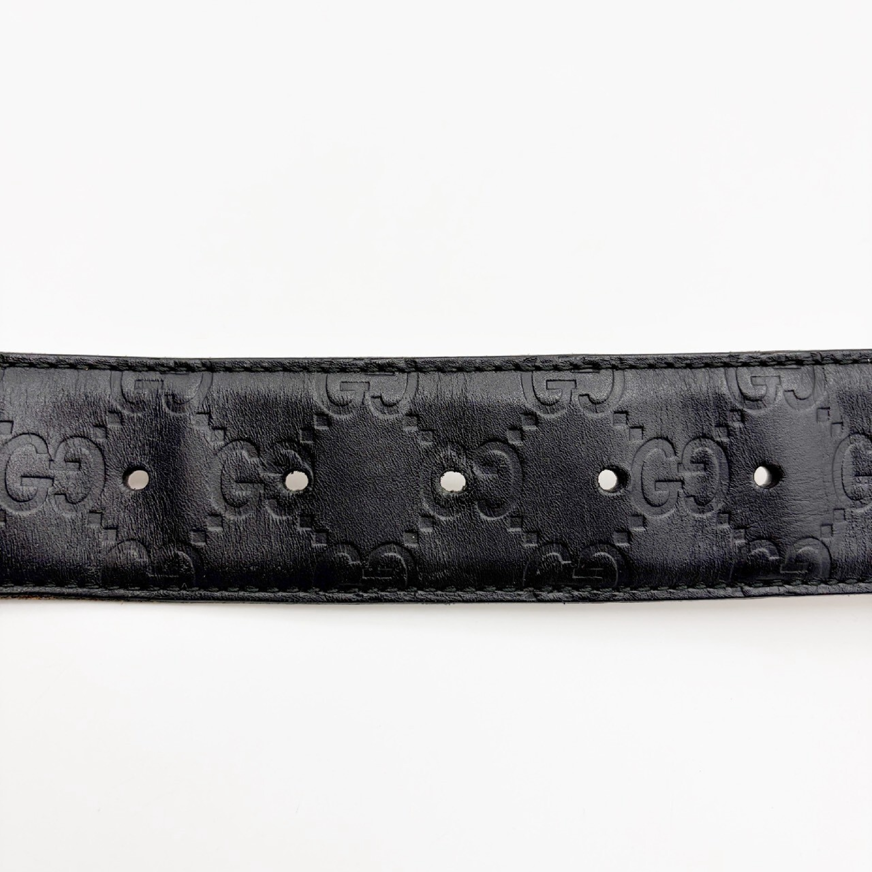 Shima Leather Interlocking G Black Belt — view 9
