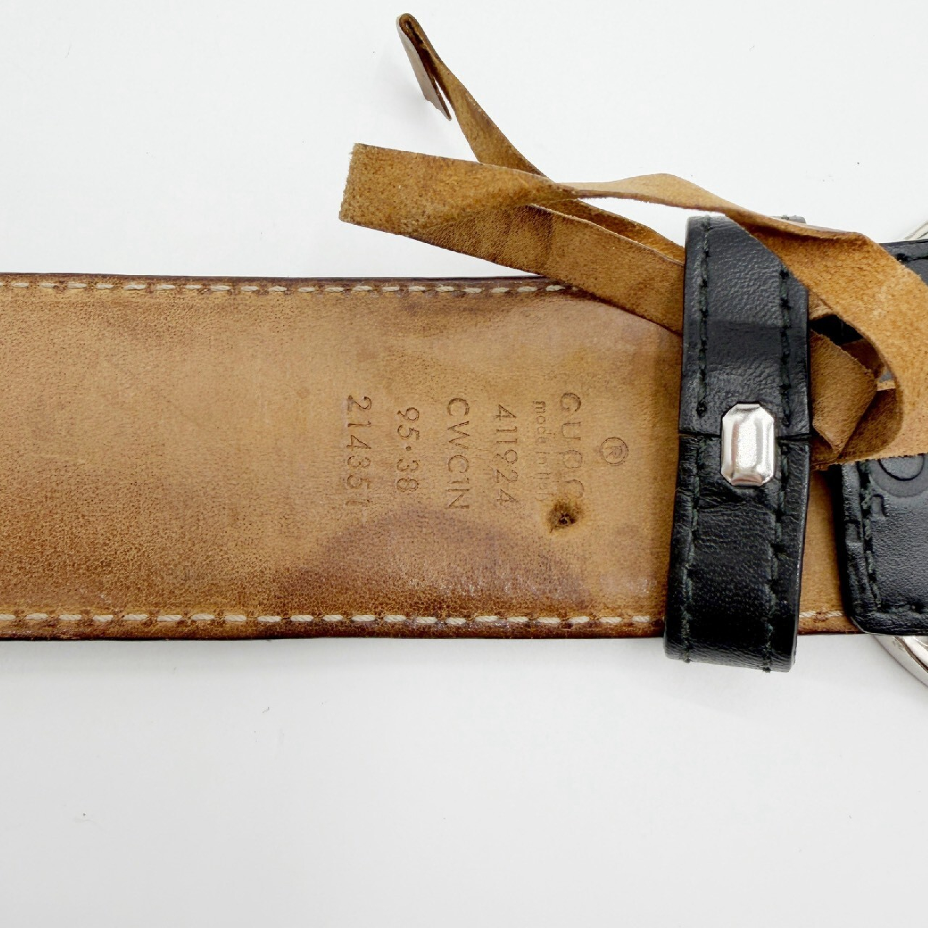 Shima Leather Interlocking G Black Belt — view 10