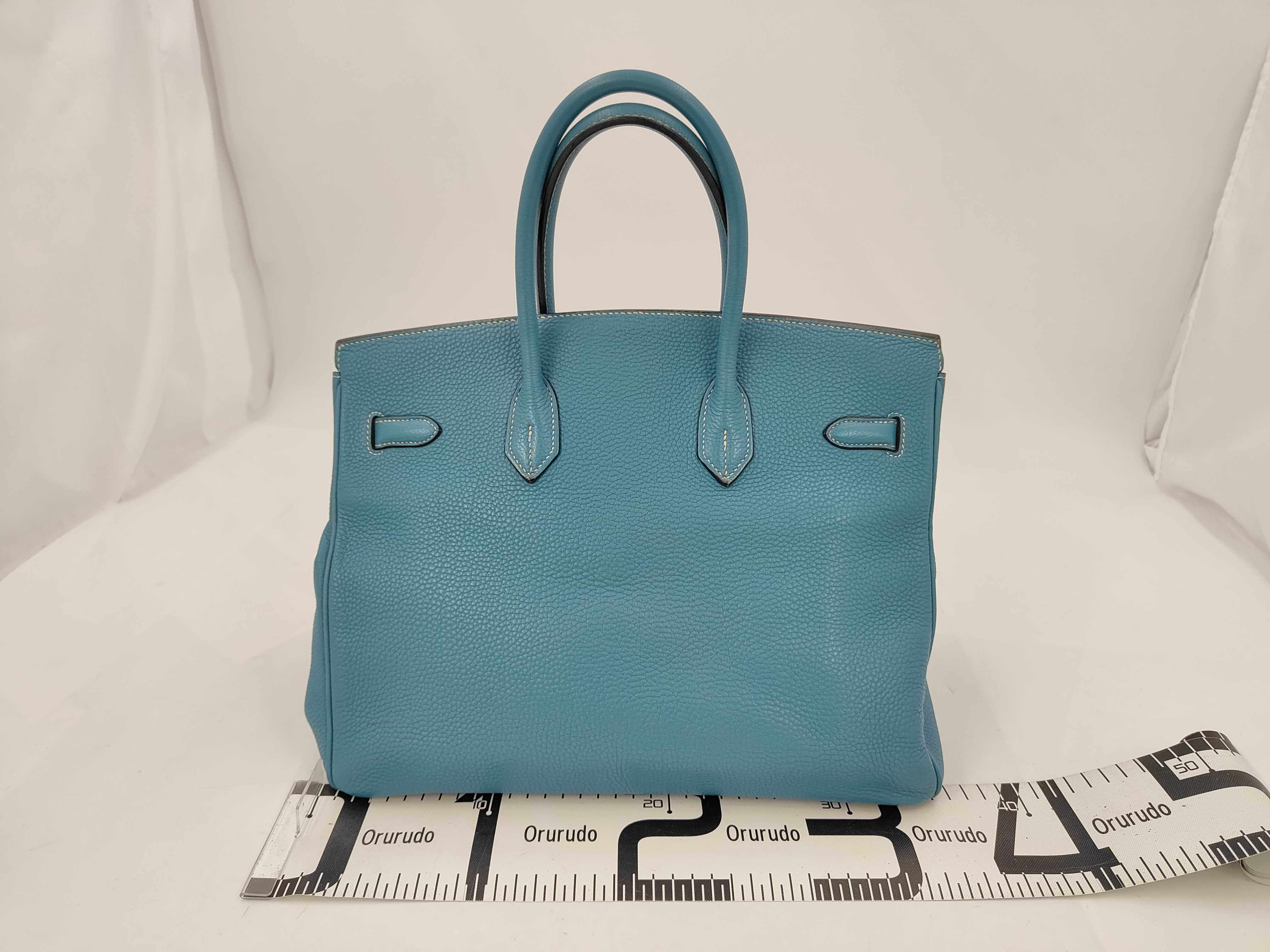 Birkin 35 Blue Jean Silver Hardware I Handbag — view 2