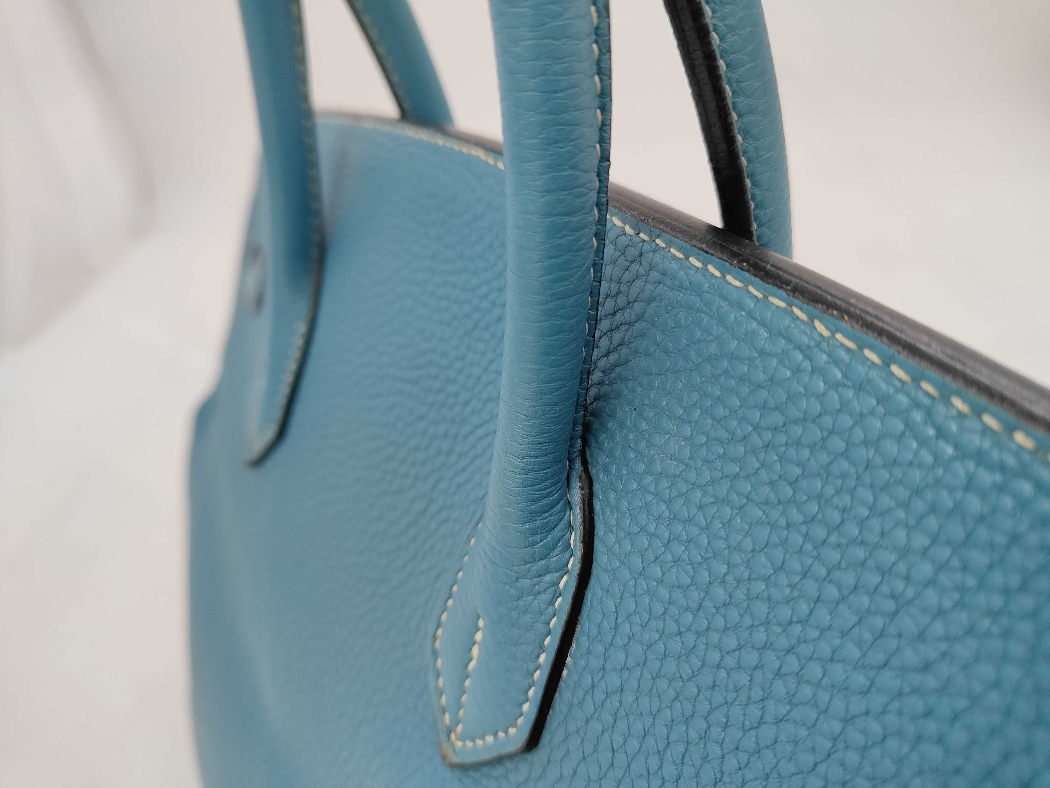 Birkin 35 Blue Jean Silver Hardware I Handbag — view 3