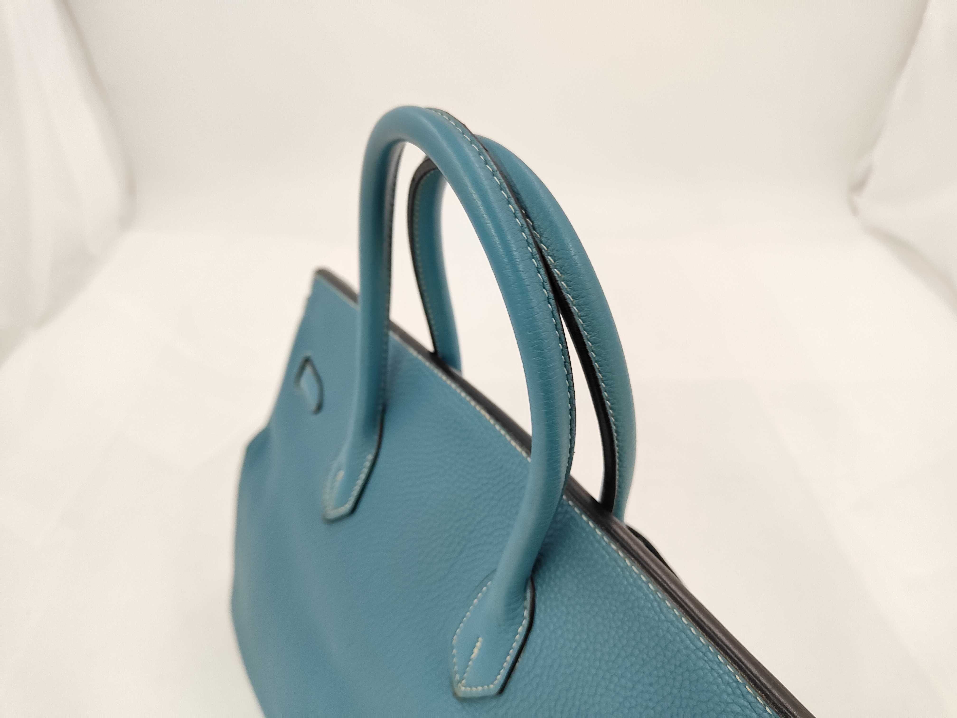 Birkin 35 Blue Jean Silver Hardware I Handbag — view 5