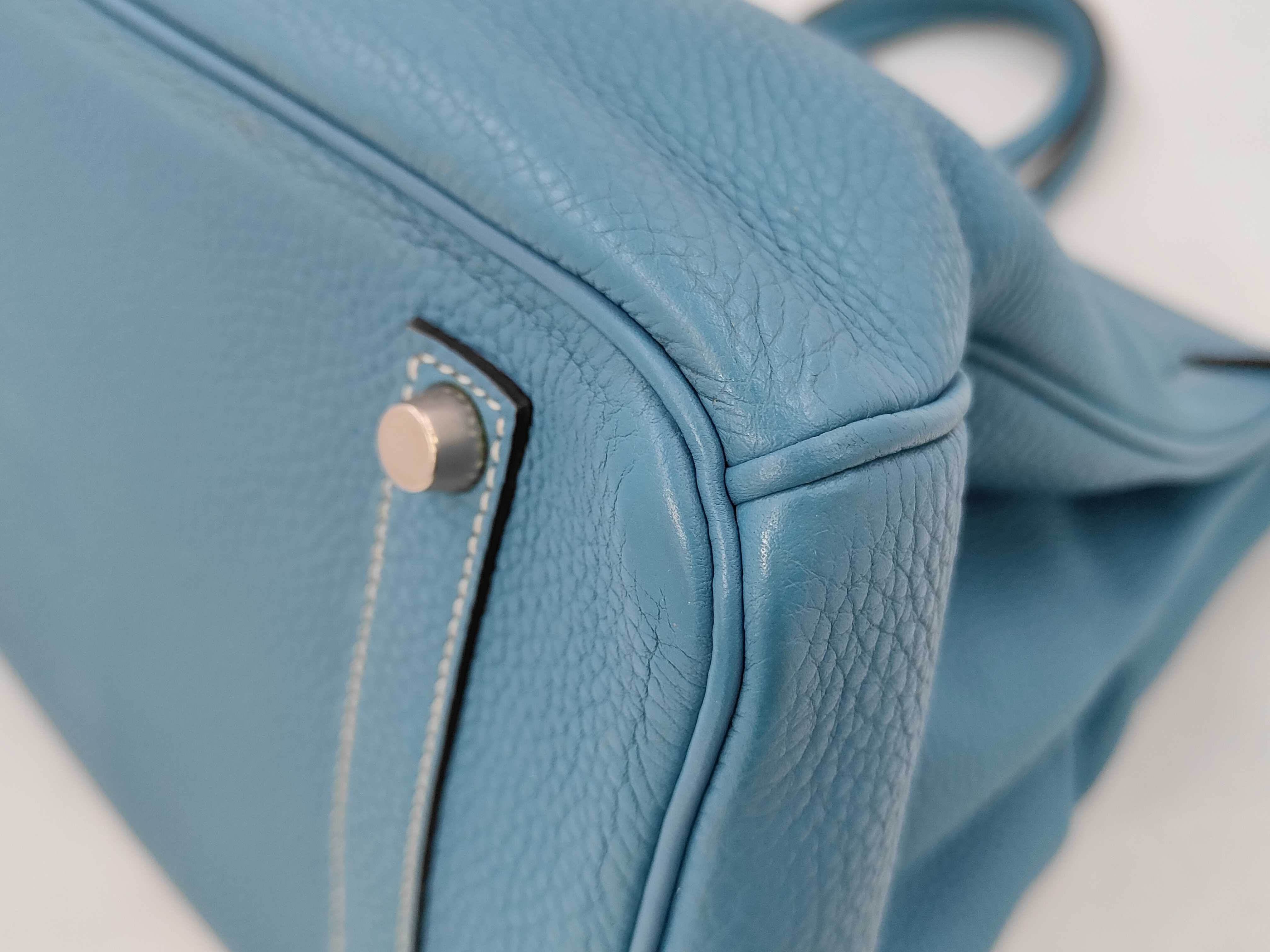 Birkin 35 Blue Jean Silver Hardware I Handbag — view 7