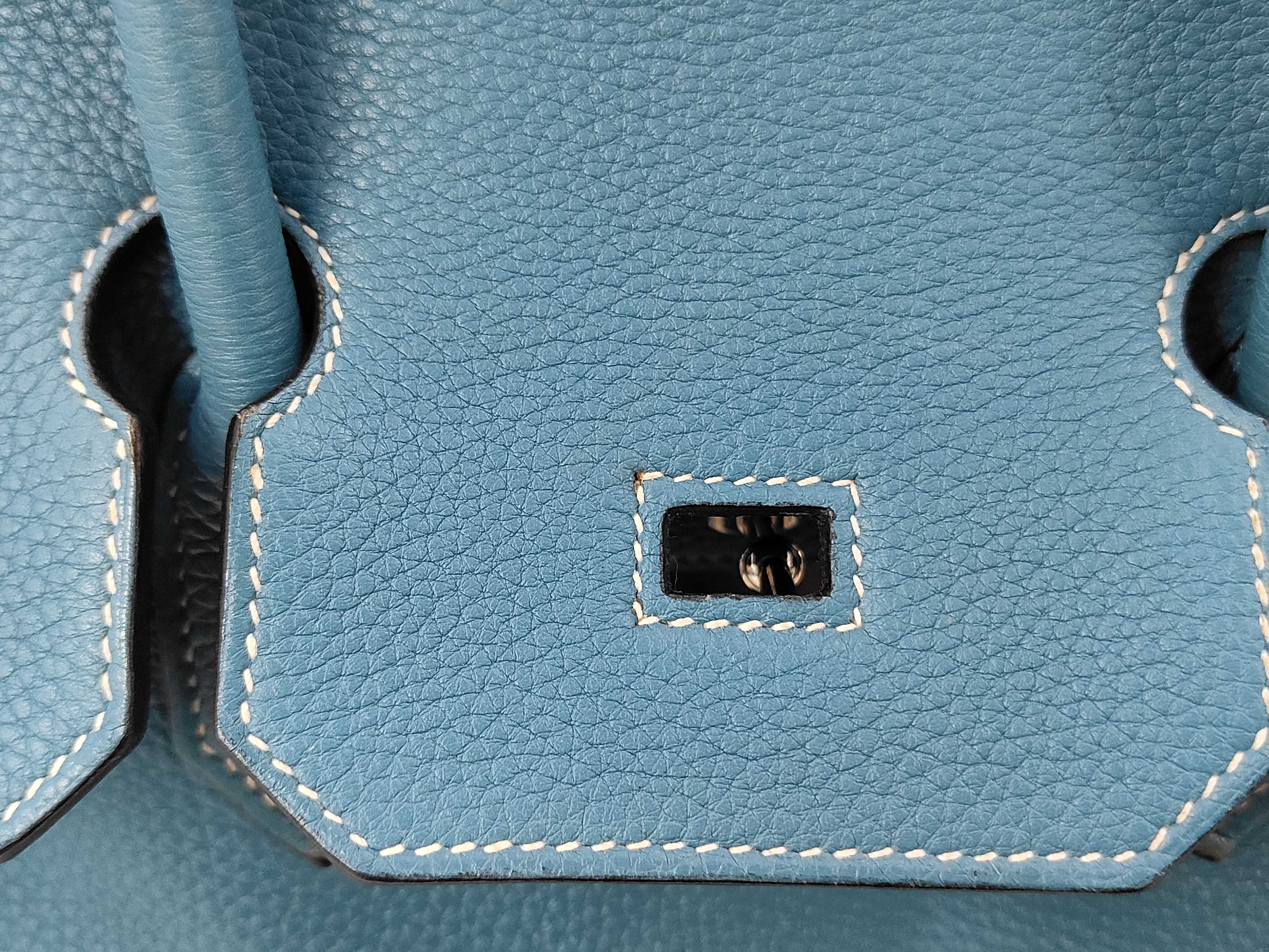 Birkin 35 Blue Jean Silver Hardware I Handbag — view 8