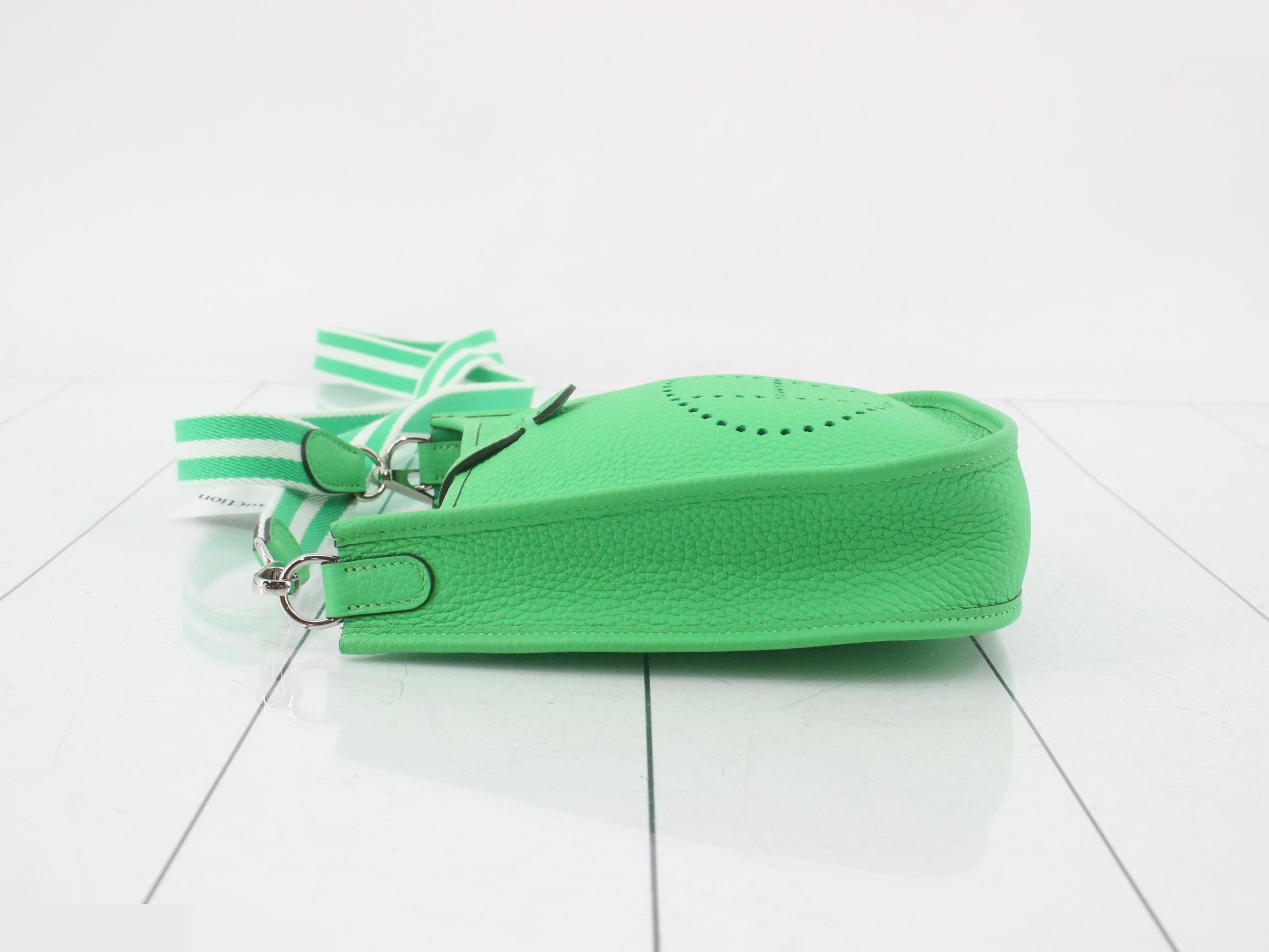 Evelyn PM Leather Shoulder Bag, B Stamp, Green — view 4