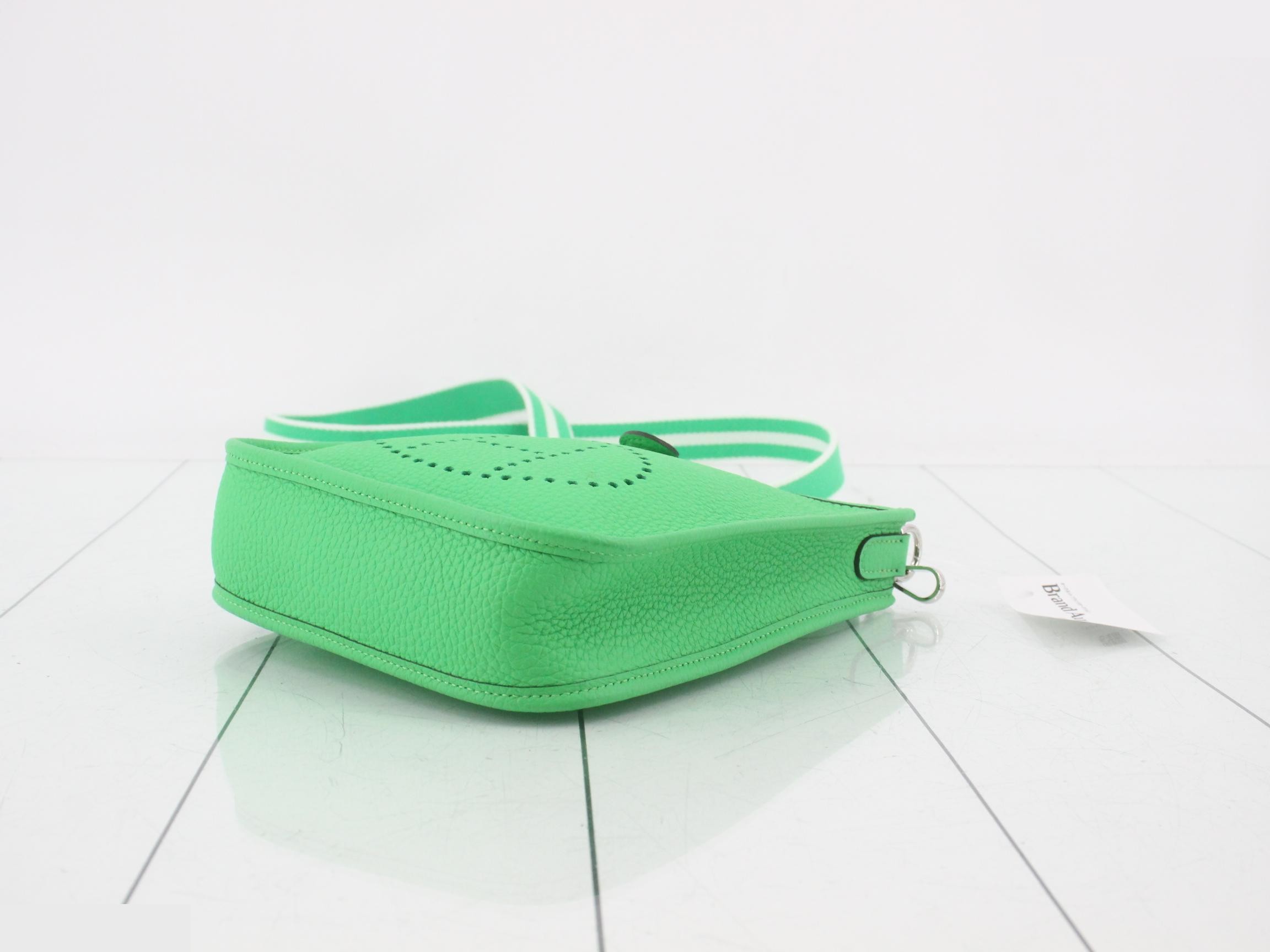 Evelyn PM Leather Shoulder Bag, B Stamp, Green — view 6