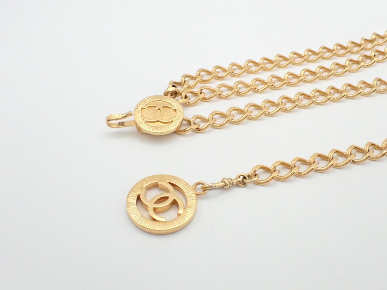 Coco Mark Chain Belt, Gold Color, Chain Approx. 88cm — view 3