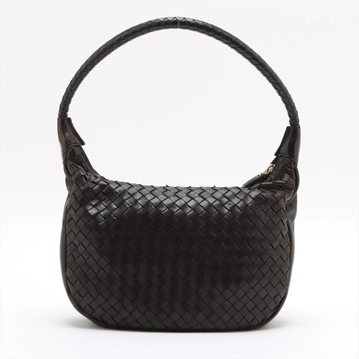 Intrecciato Leather Shoulder Bag Brown — view 2