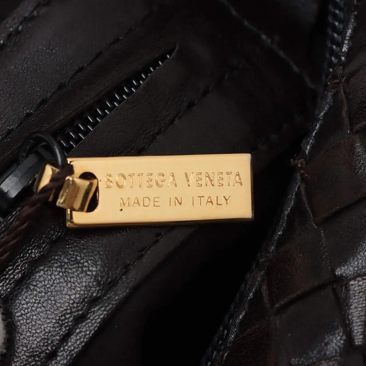 Intrecciato Leather Shoulder Bag Brown — view 11