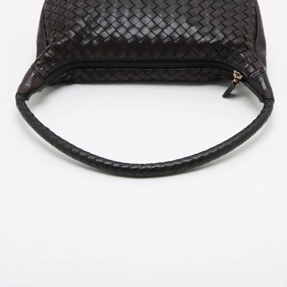 Intrecciato Leather Shoulder Bag Brown — view 5