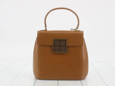 Top-handle bag, brown leather