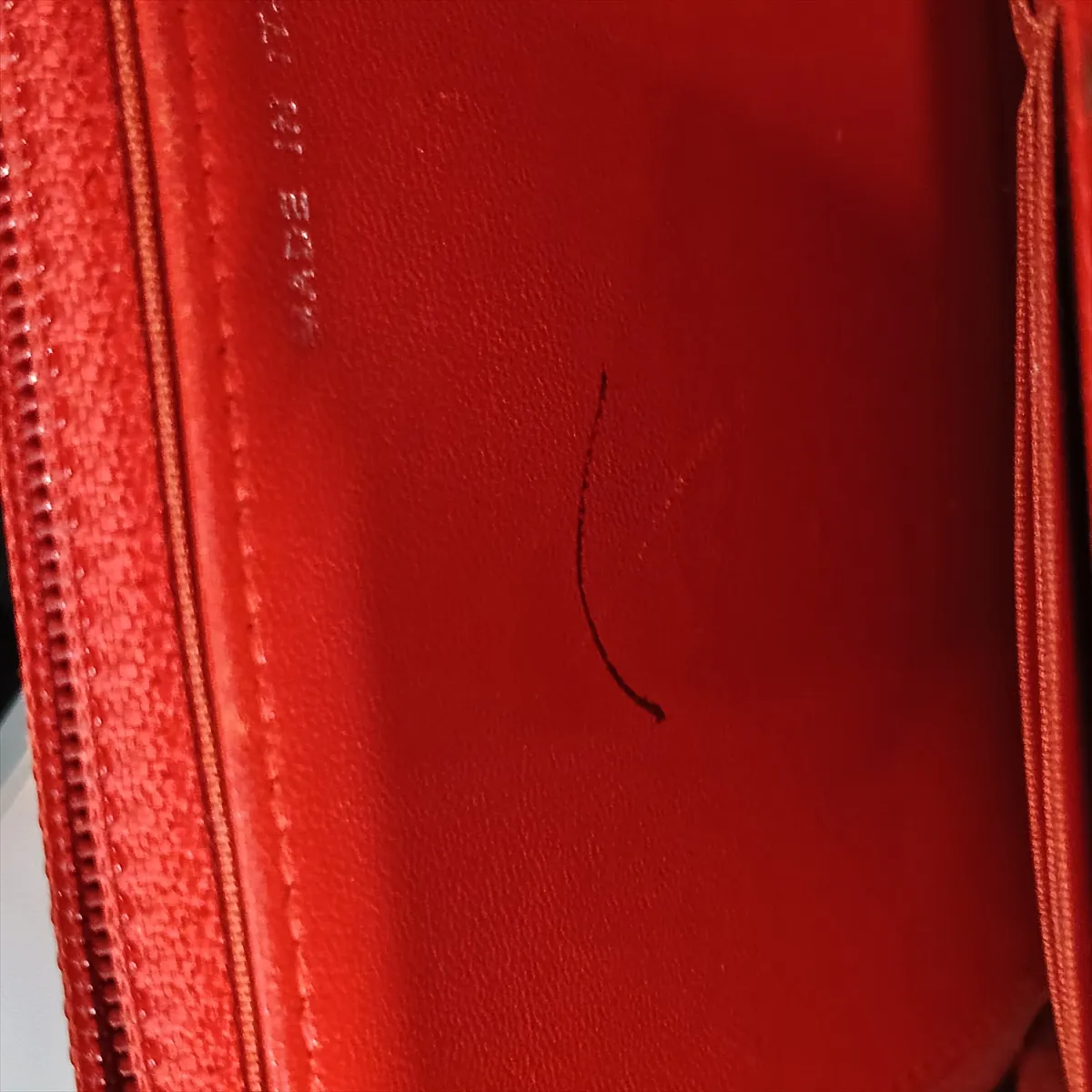 Trendy CC Lambskin Chain Wallet, Red, Silver Hardware, 24691448, Serial Number 24 — view 11