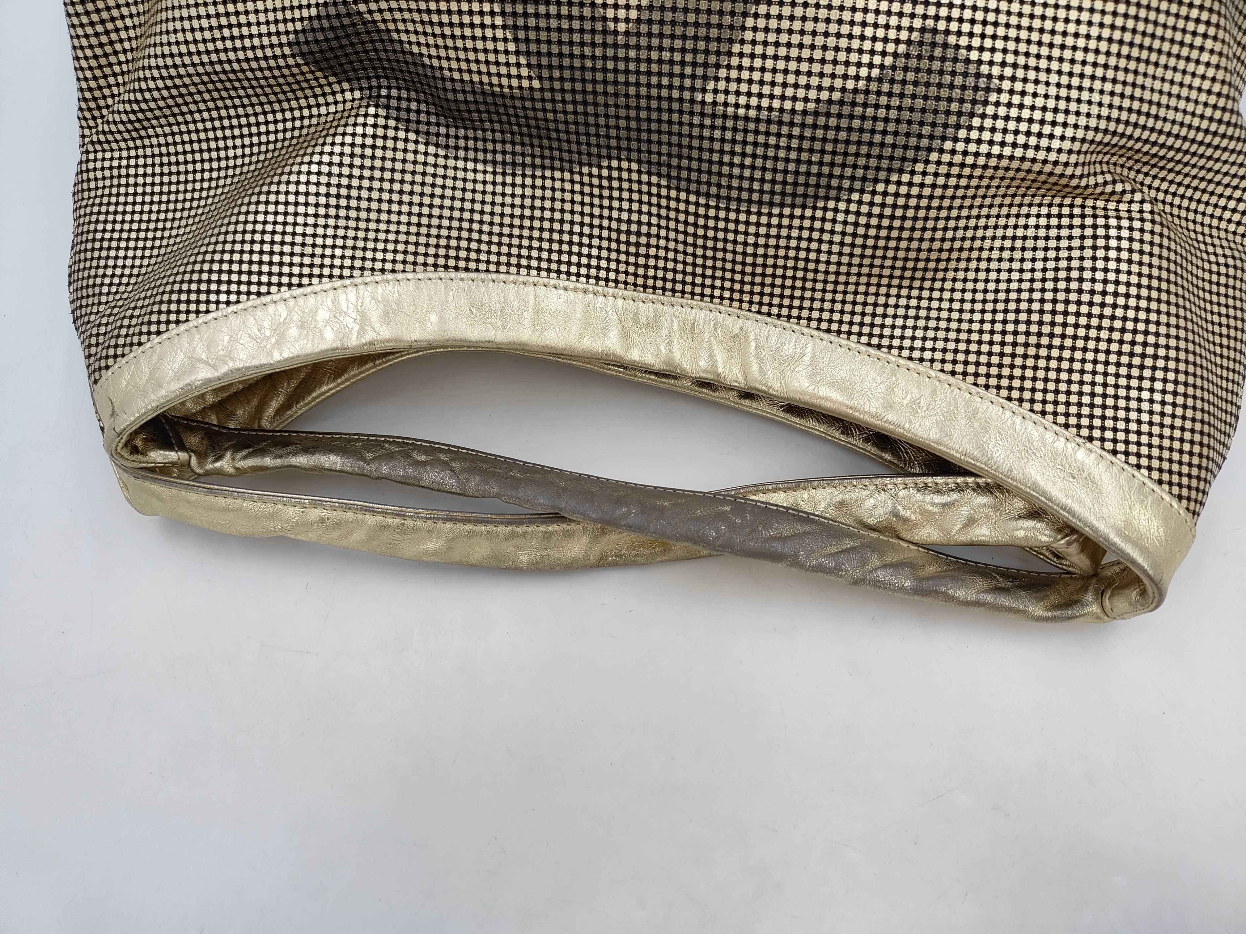 Coco Mark Hollywood Hobo Bag, Metallic Leather, Champagne Gold x Brown, 11898145 (Tote Bag) — view 5