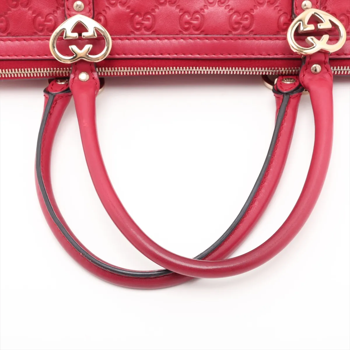 Guccissima Lovely Leather 2-Way Handbag Red — view 5