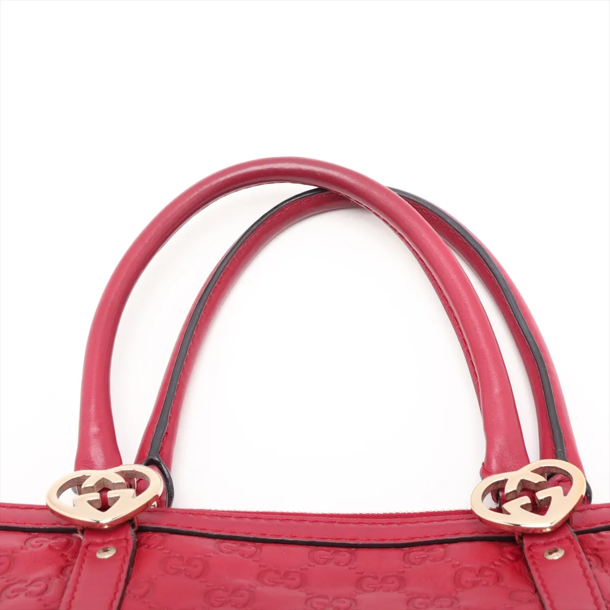 Guccissima Lovely Leather 2-Way Handbag Red — view 6