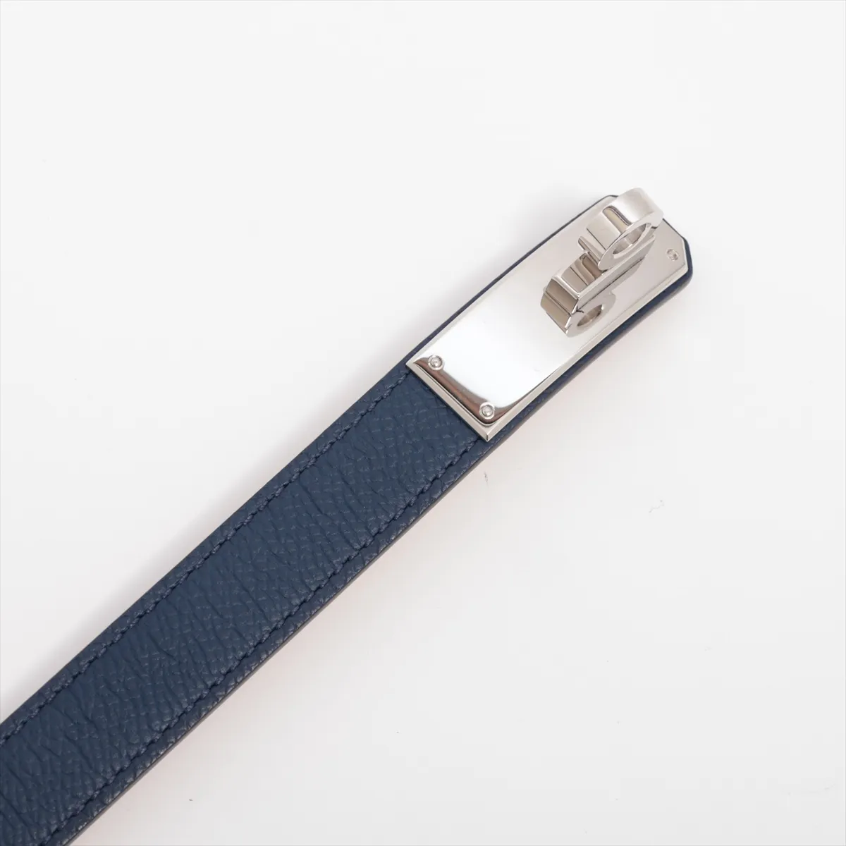 Kelly 18, U stamp: 2022, belt, Veau Epsom leather, navy, some wear and tear. — view 2