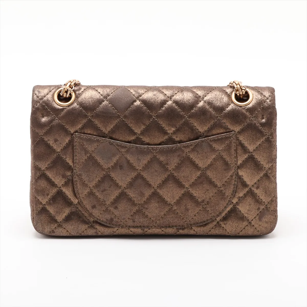 Matelassé 2.55 Coated Leather Double Flap Double Chain Bag, Gold, Gold Hardware, 16528171, Serial Number 16-series, A37586 — view 2