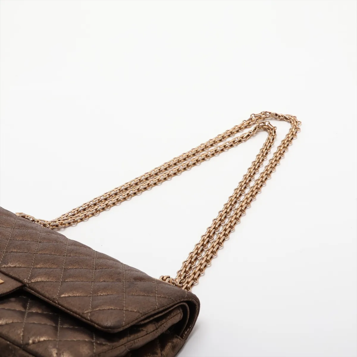 Matelassé 2.55 Coated Leather Double Flap Double Chain Bag, Gold, Gold Hardware, 16528171, Serial Number 16-series, A37586 — view 5