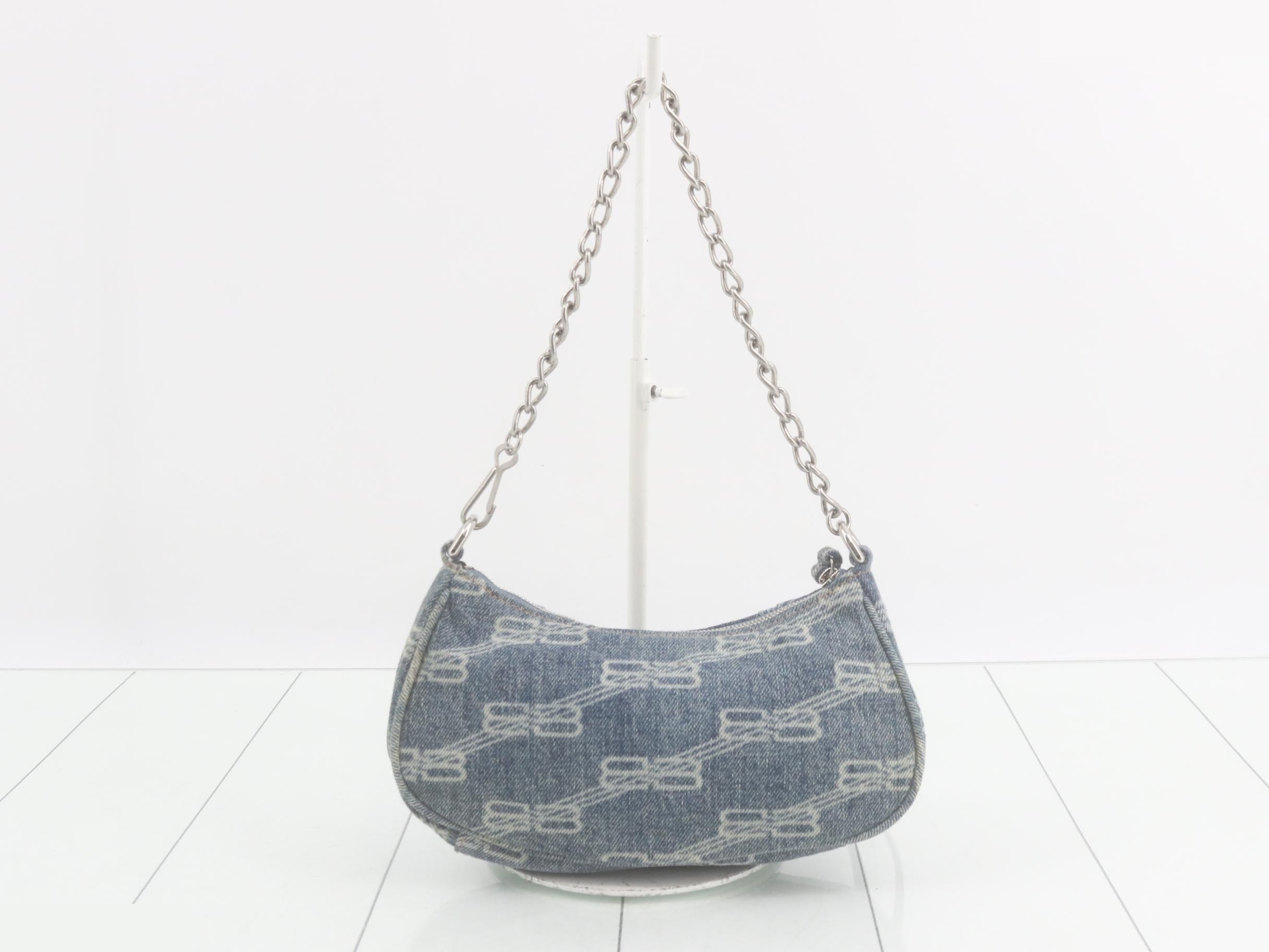 695814 Lucagol XS Chain Shoulder Bag Denim Blue — view 2