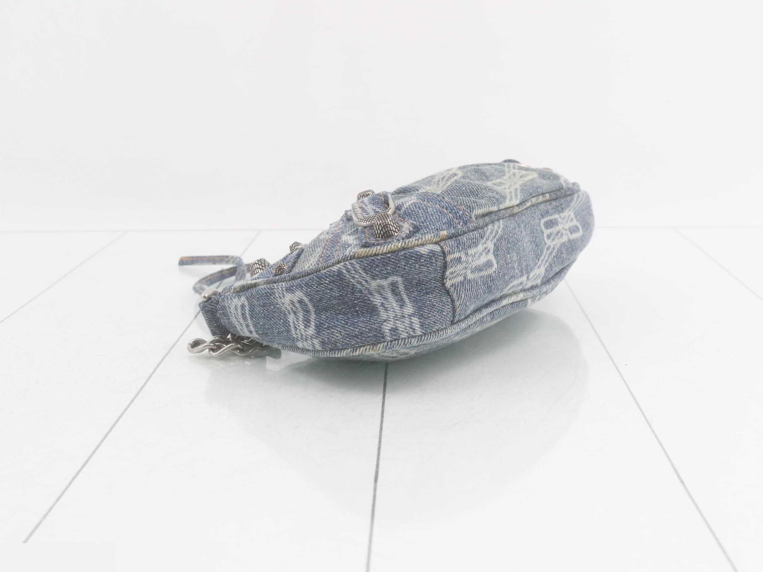 695814 Lucagol XS Chain Shoulder Bag Denim Blue — view 5